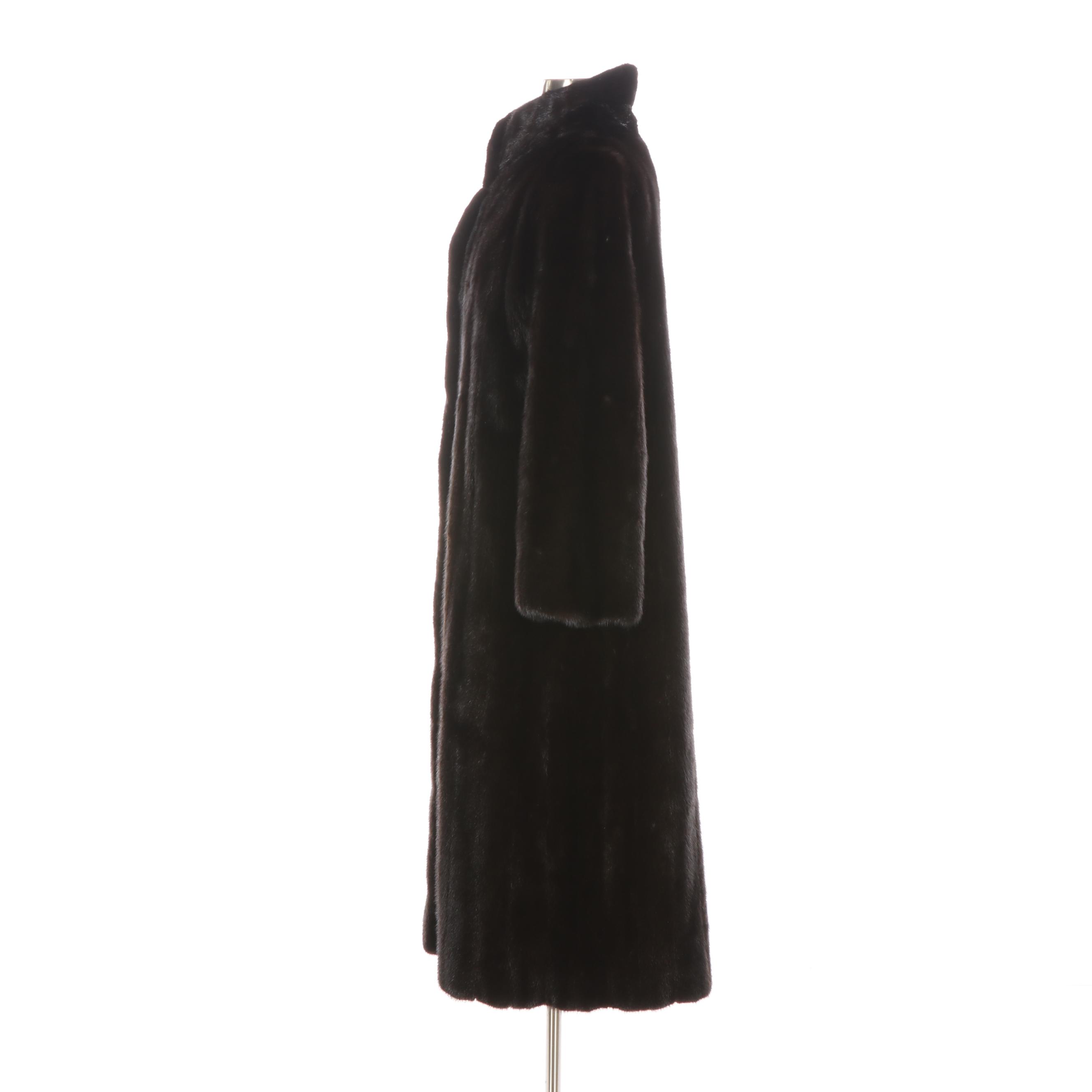 Dark Ranch Mink Fur Coat by Maxine Furs of Westport