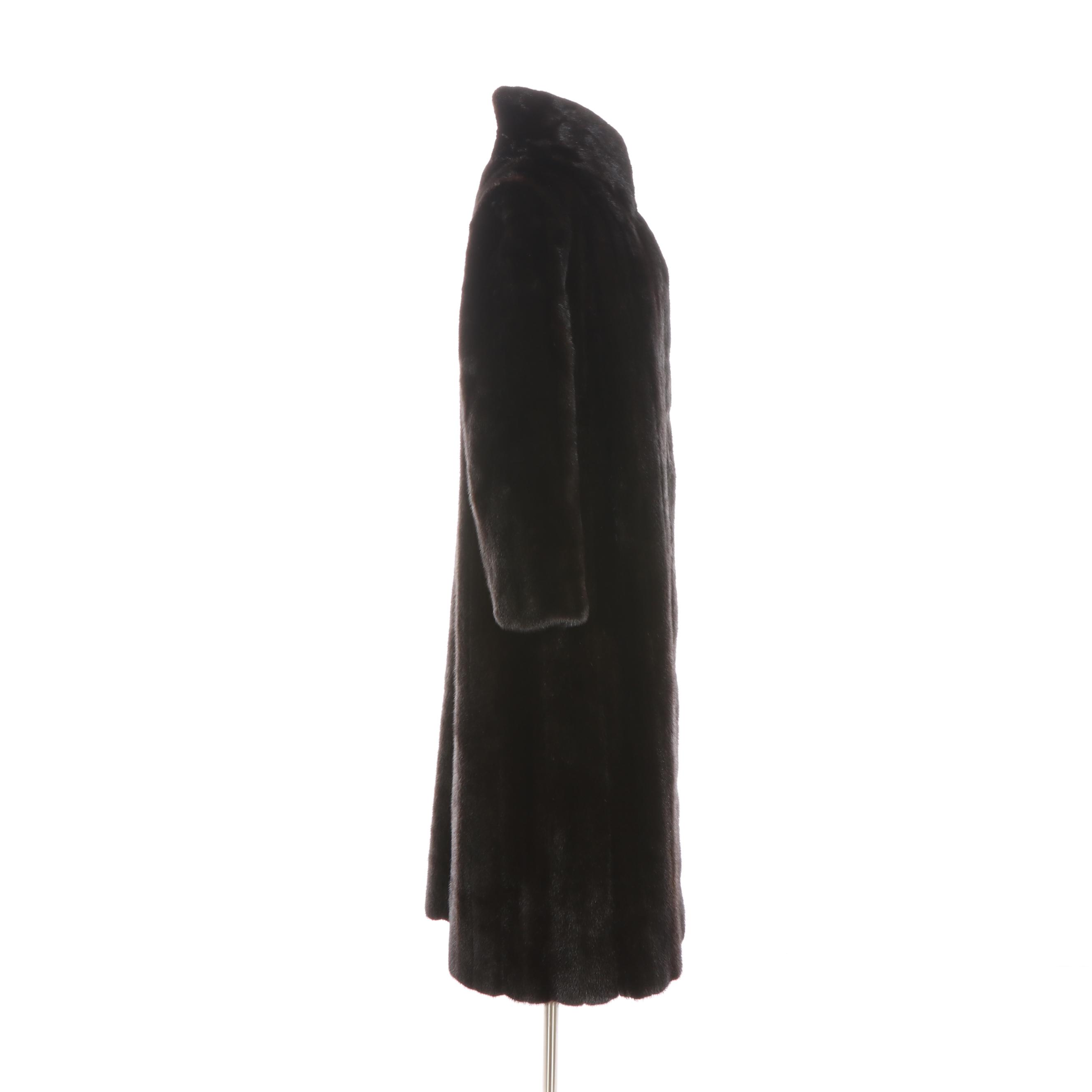 Dark Ranch Mink Fur Coat by Maxine Furs of Westport