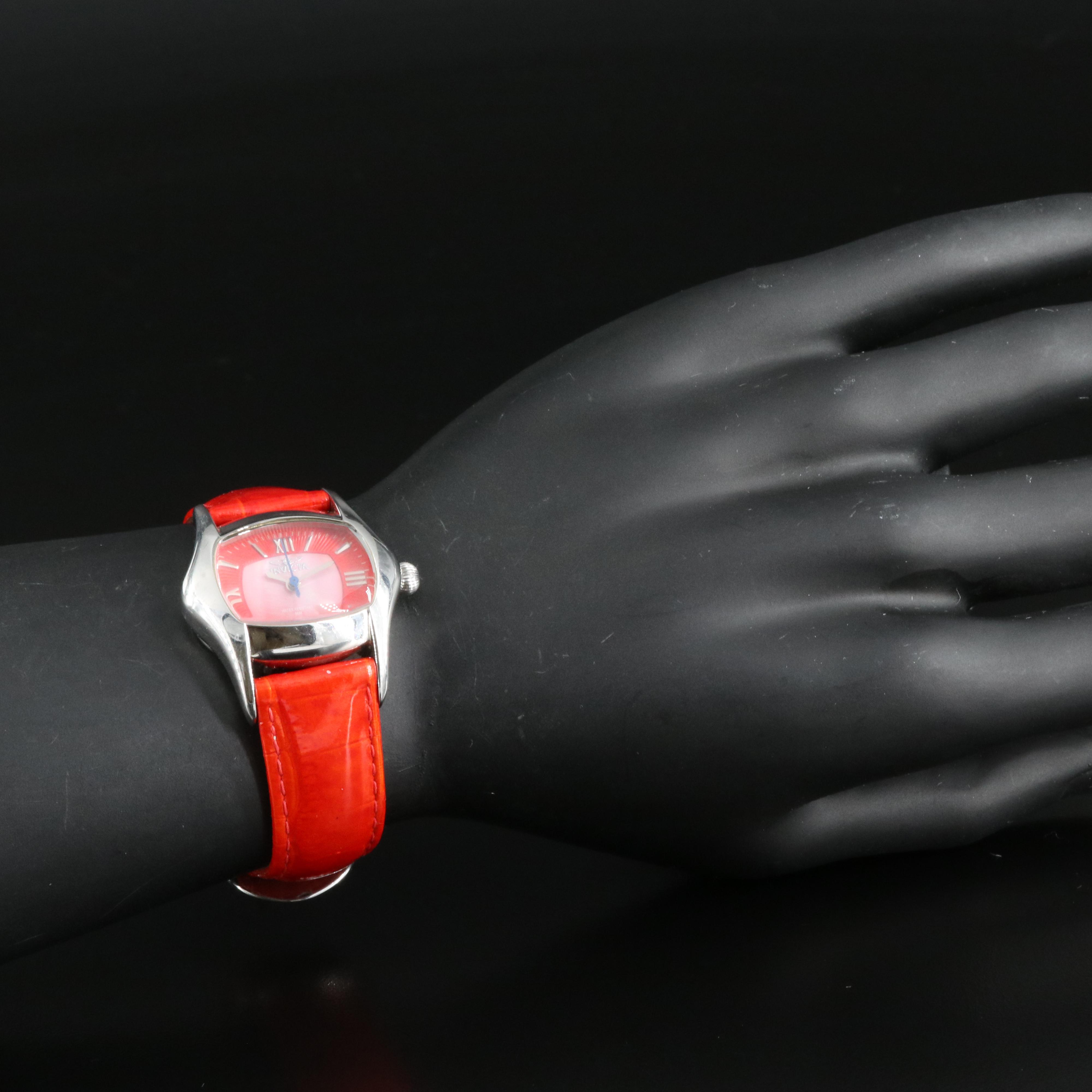 Invicta Red Dial Stainless Steel Watch