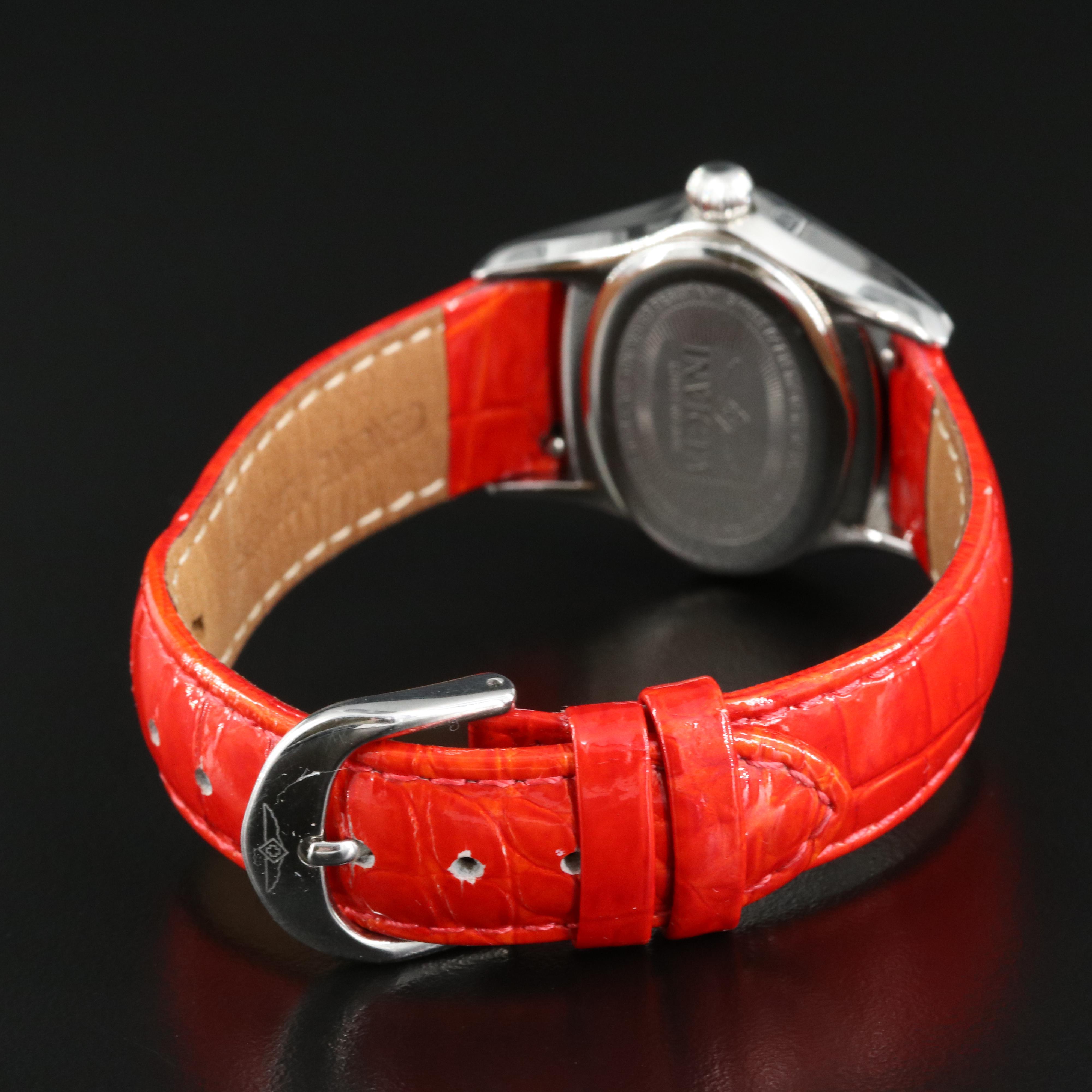 Invicta Red Dial Stainless Steel Watch
