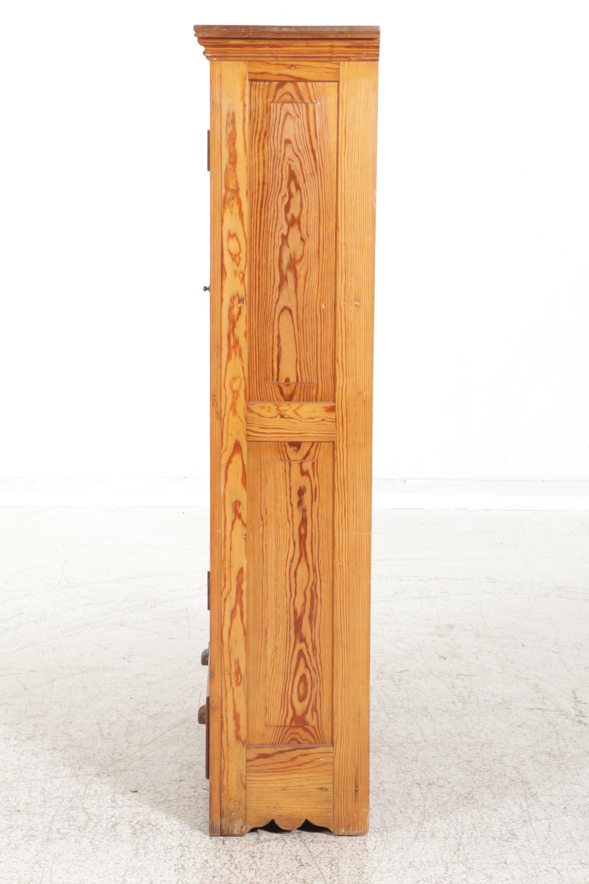 Paneled Pine Storage Cabinet, Early 20th Century