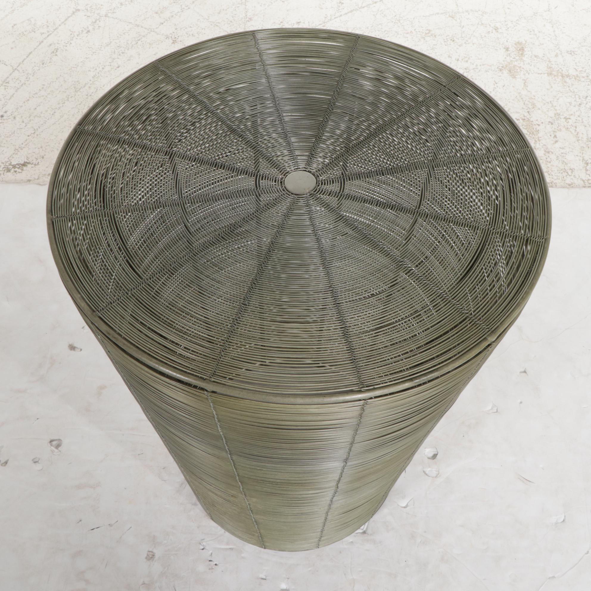 Arteriors Metal Wire Basket Style Side Table