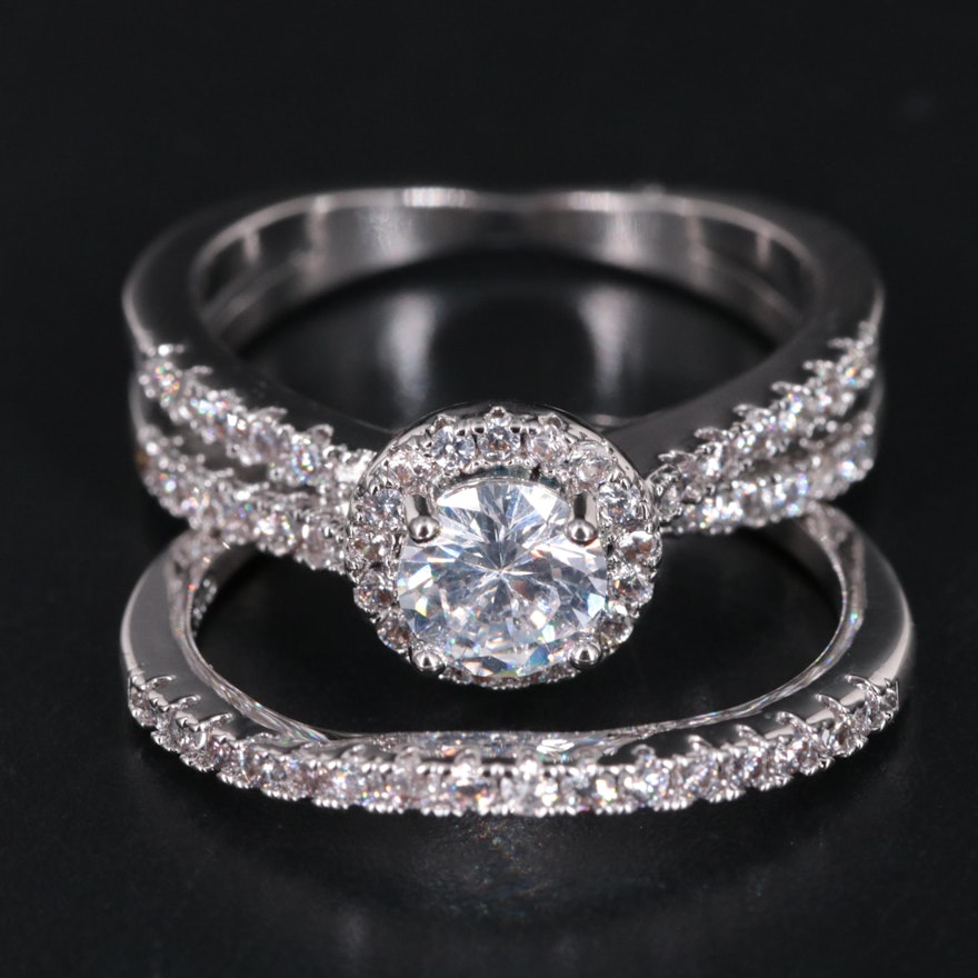 Cubic Zirconia Ring and Enhancer Band