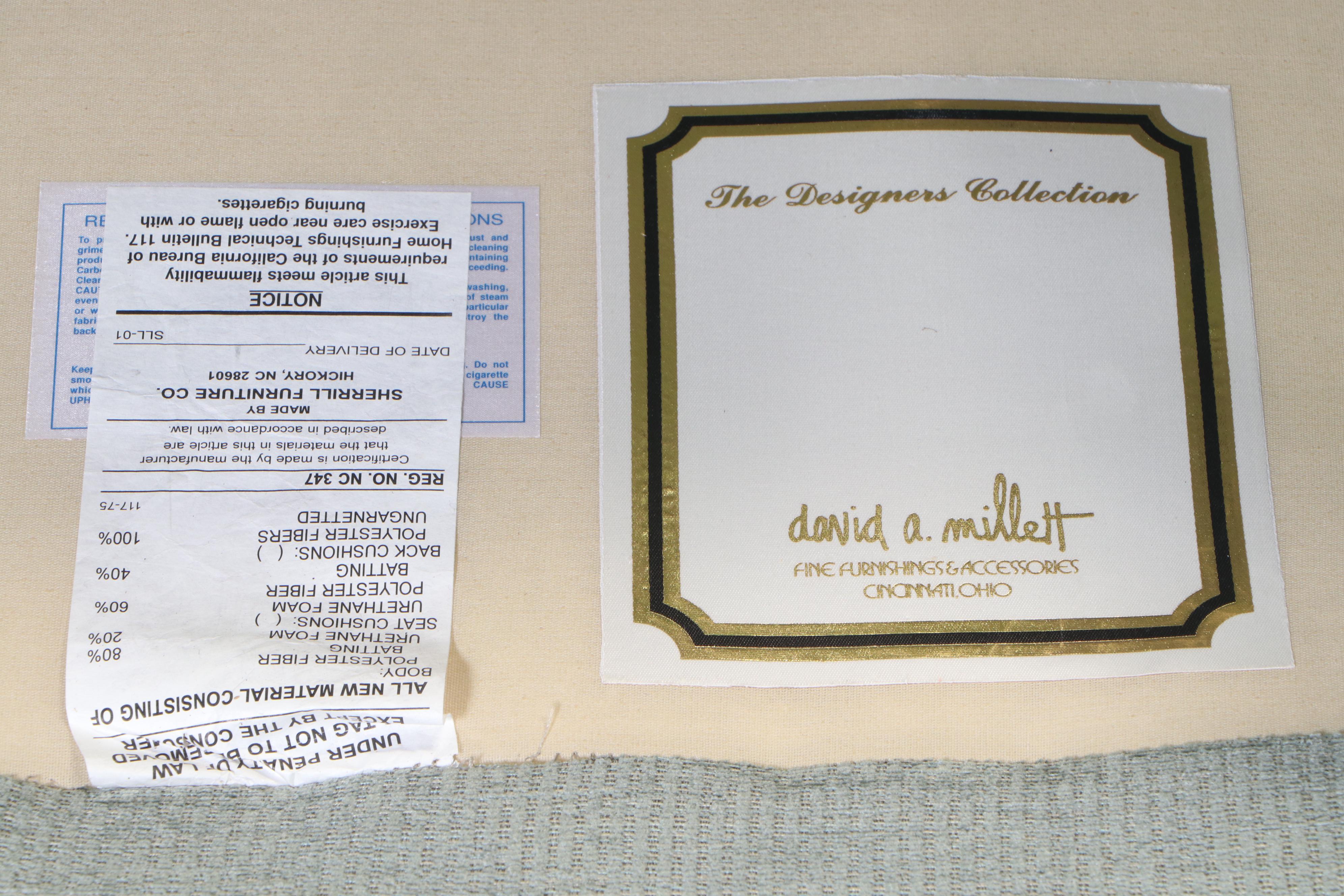 Sherrill Furniture Custom-Upholstered Swivel Armchair and Ottoman