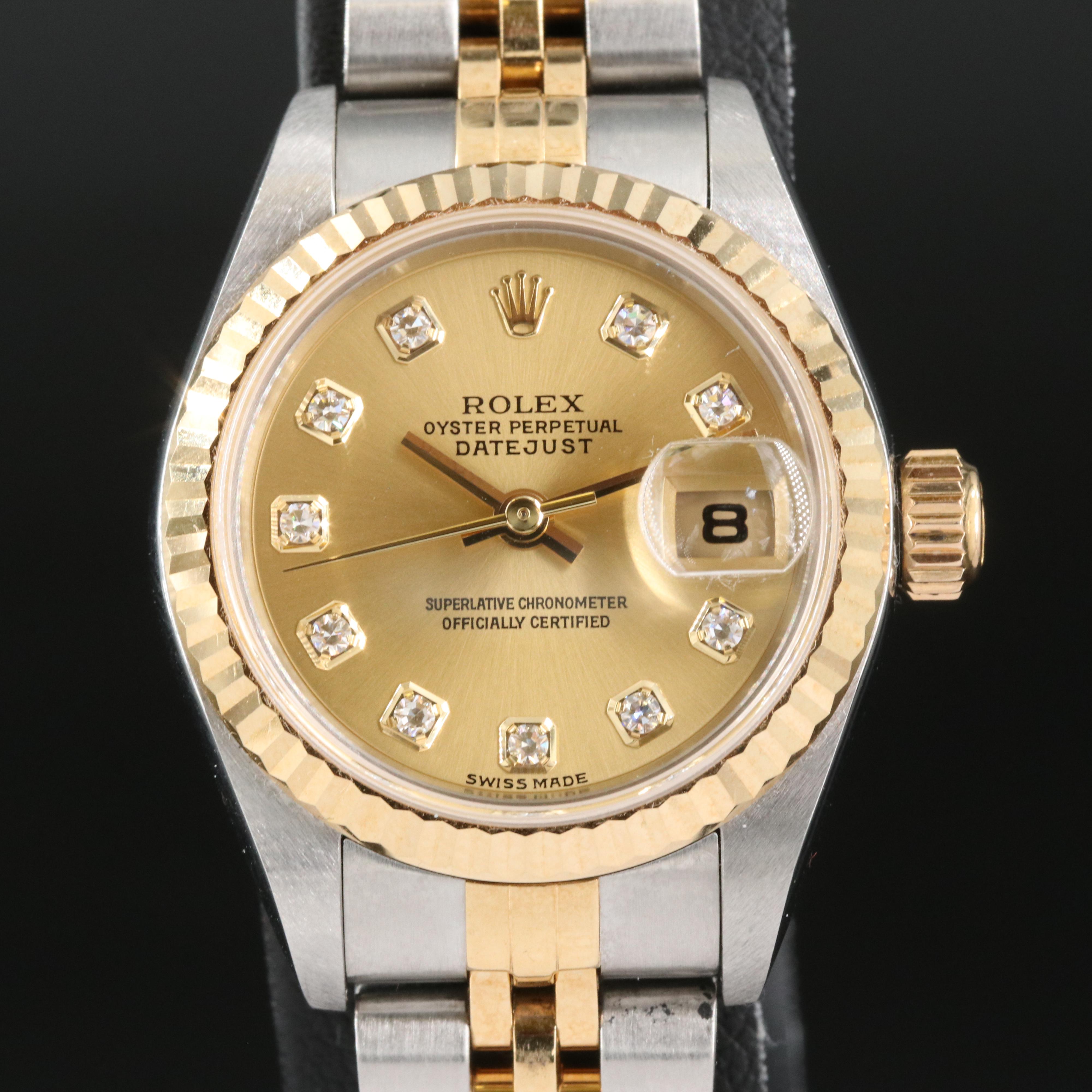 2002 - 2004 Rolex Datejust Champagne Factory Diamond Dial Watch