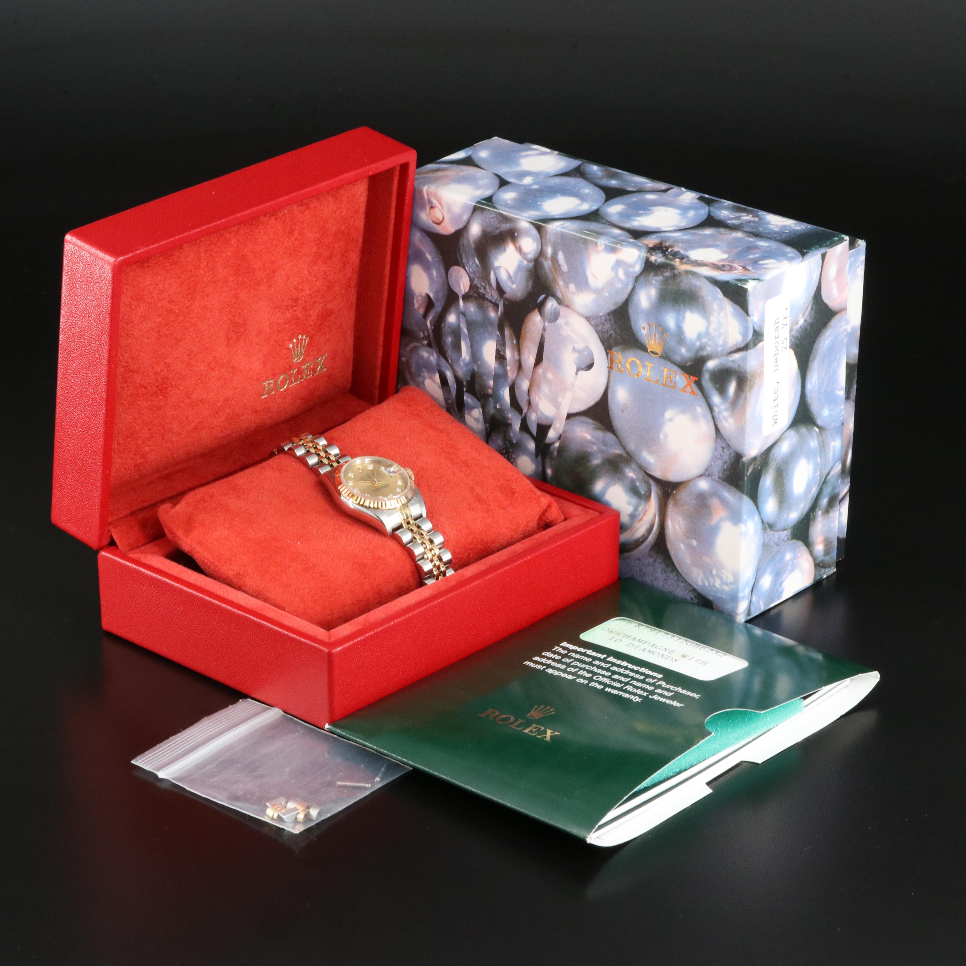 2002 - 2004 Rolex Datejust Champagne Factory Diamond Dial Watch