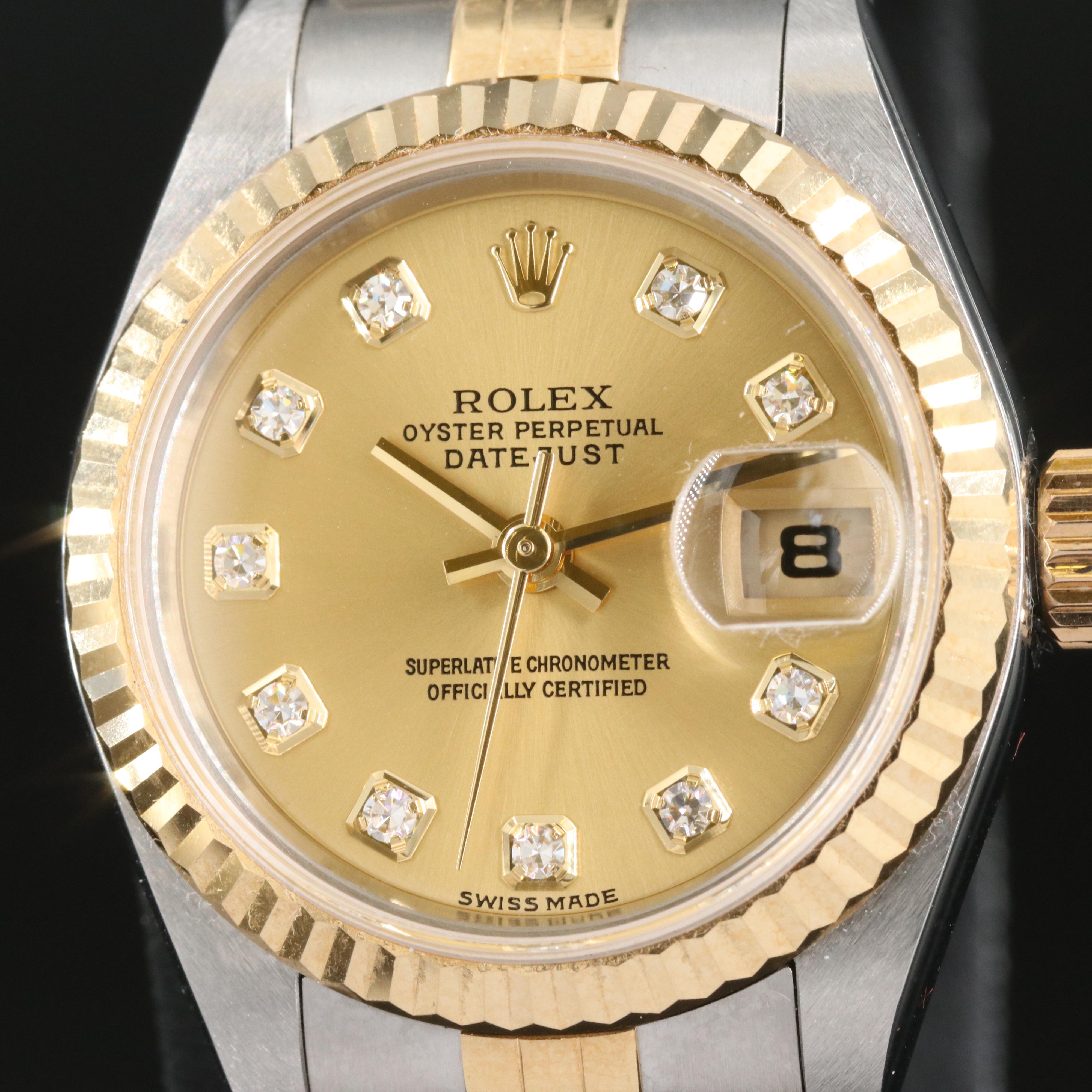 2002 - 2004 Rolex Datejust Champagne Factory Diamond Dial Watch