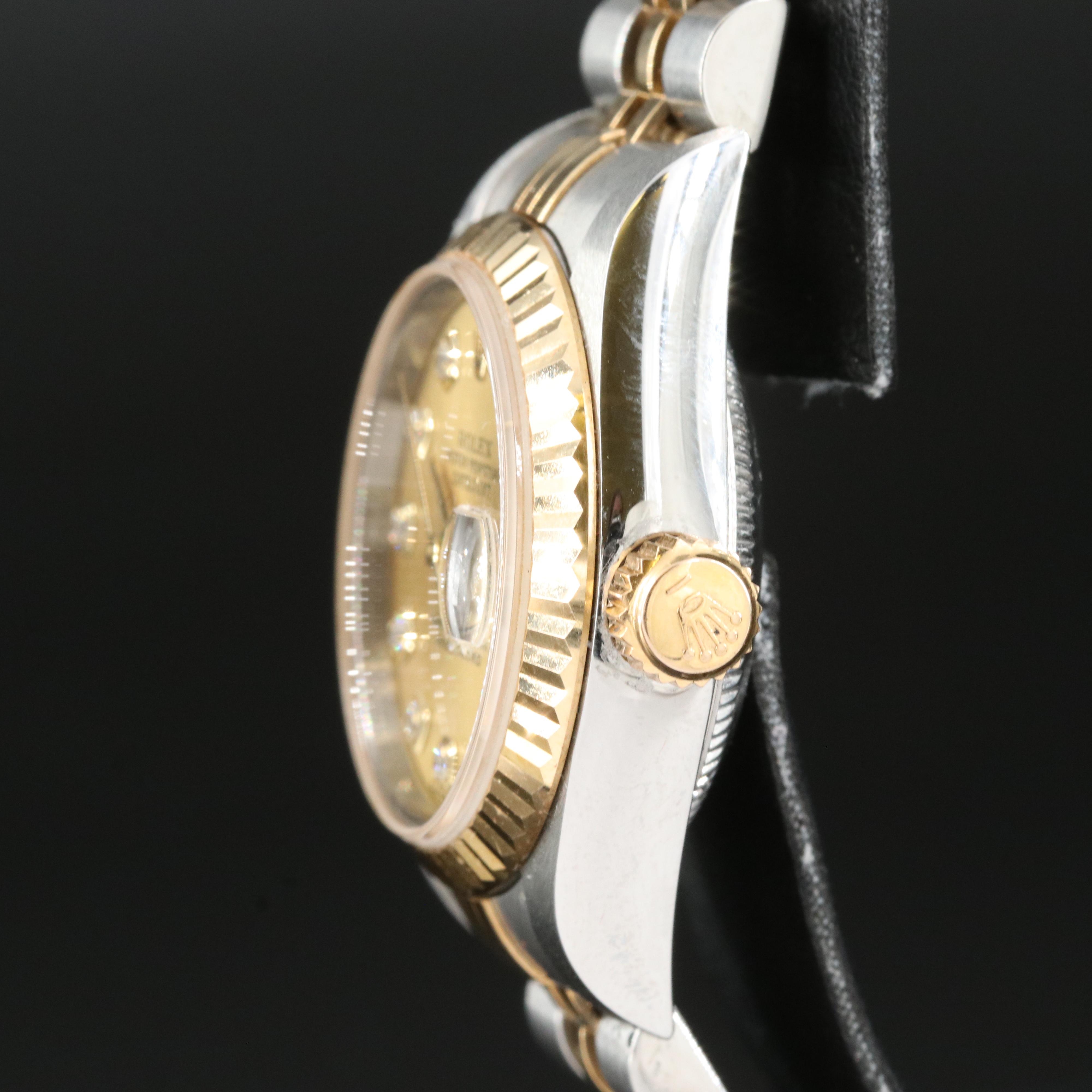 2002 - 2004 Rolex Datejust Champagne Factory Diamond Dial Watch