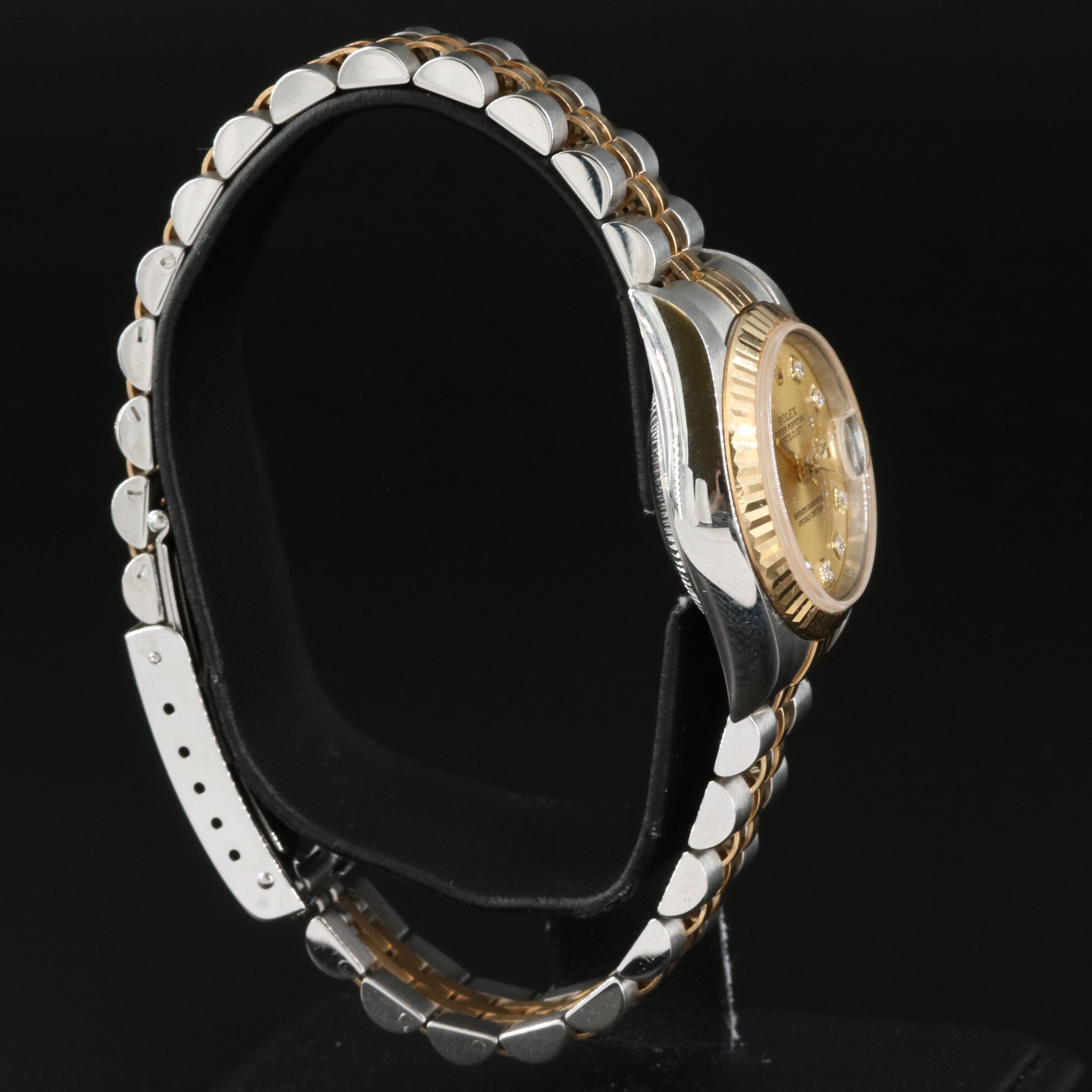 2002 - 2004 Rolex Datejust Champagne Factory Diamond Dial Watch