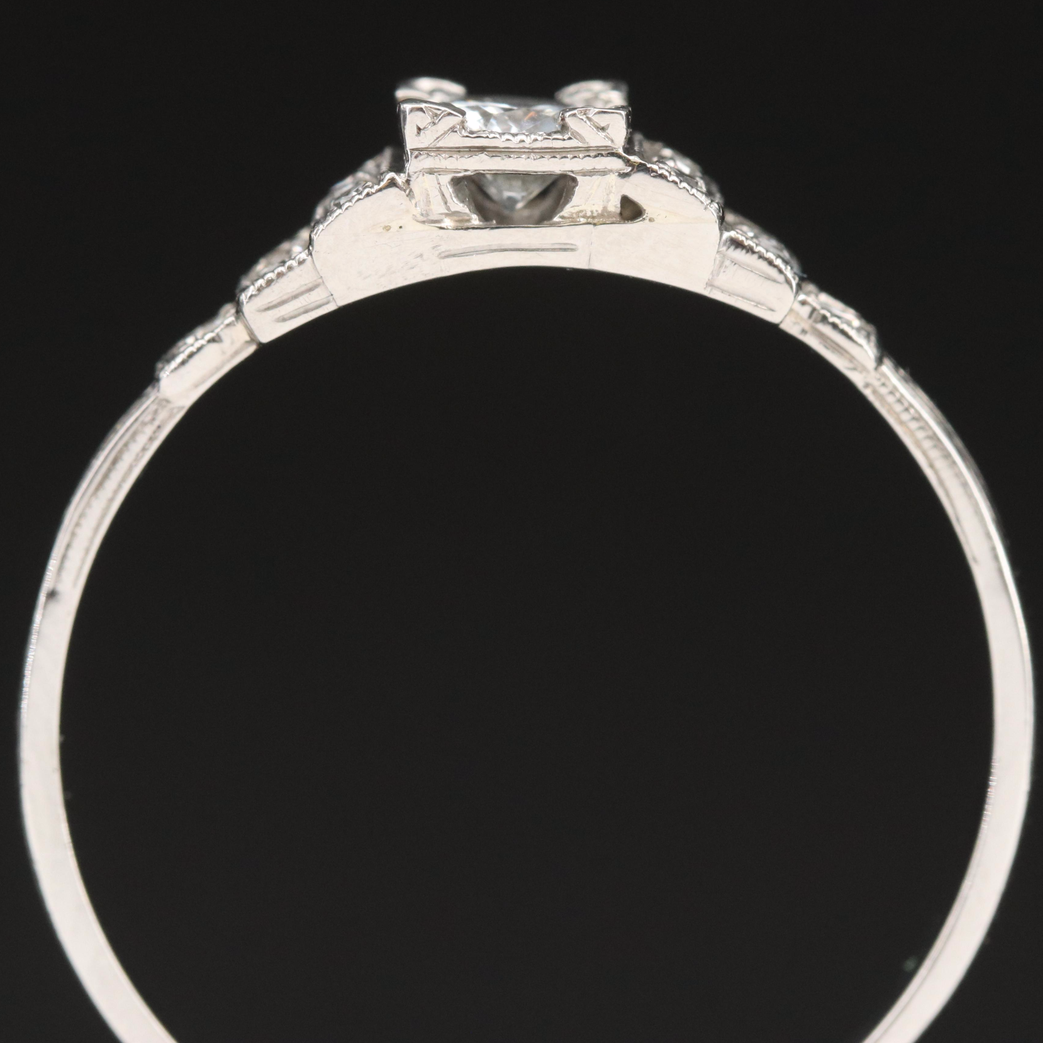 1950s Platinum 0.43 CTW Diamond Ring