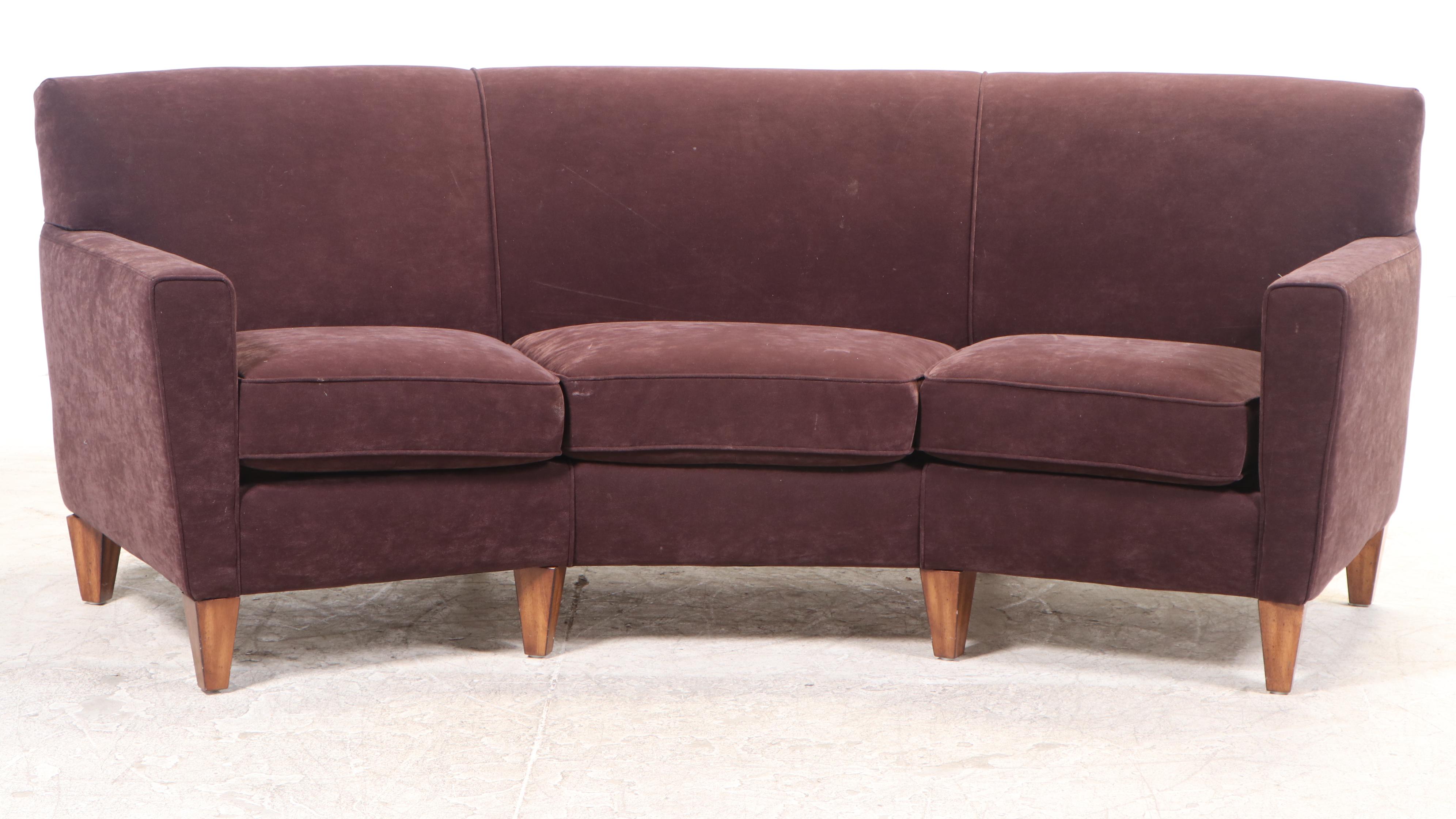 Flexsteel Contemporary Modern Style Angular Sofa with Pair of Ottomans