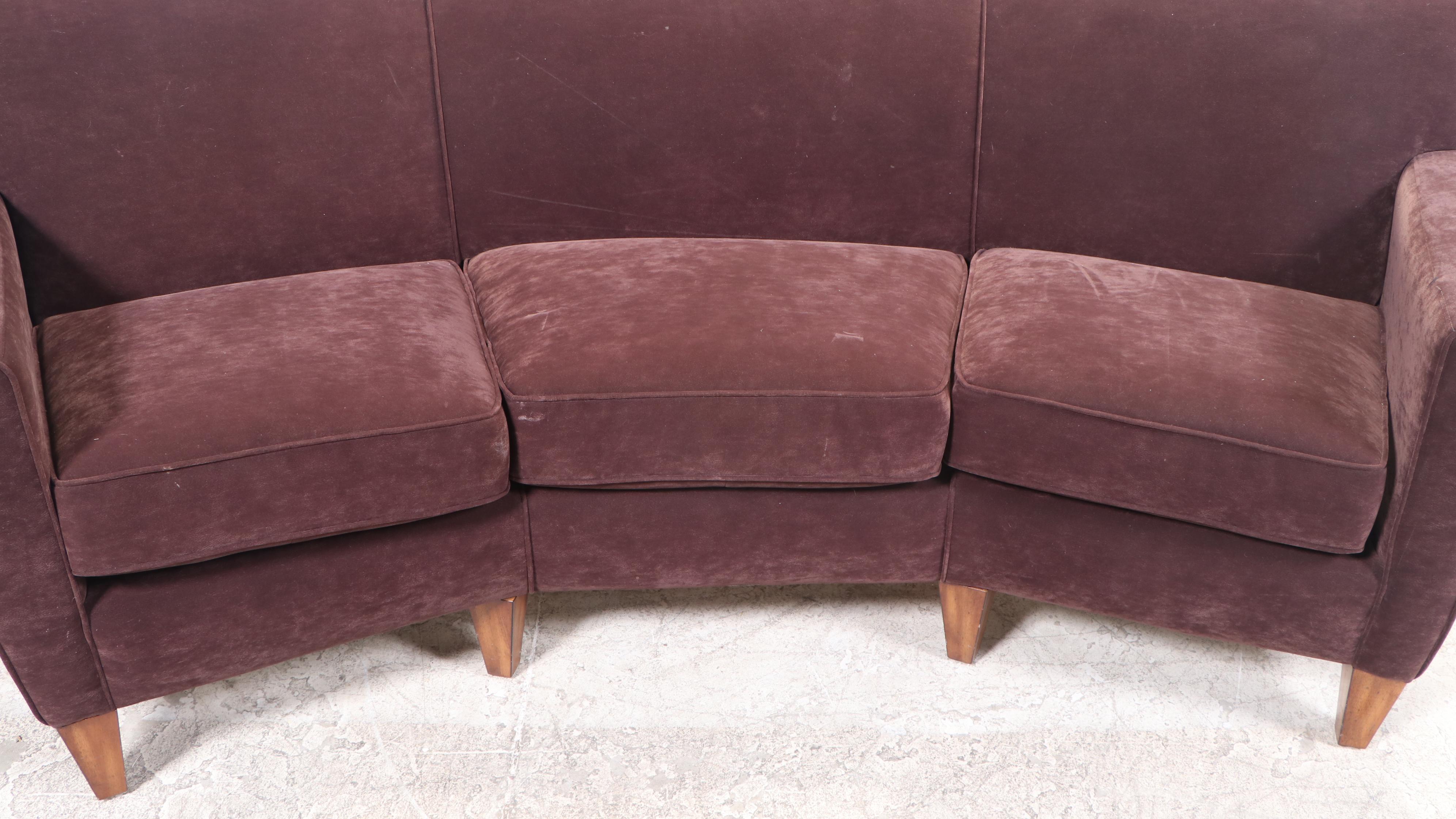 Flexsteel Contemporary Modern Style Angular Sofa with Pair of Ottomans