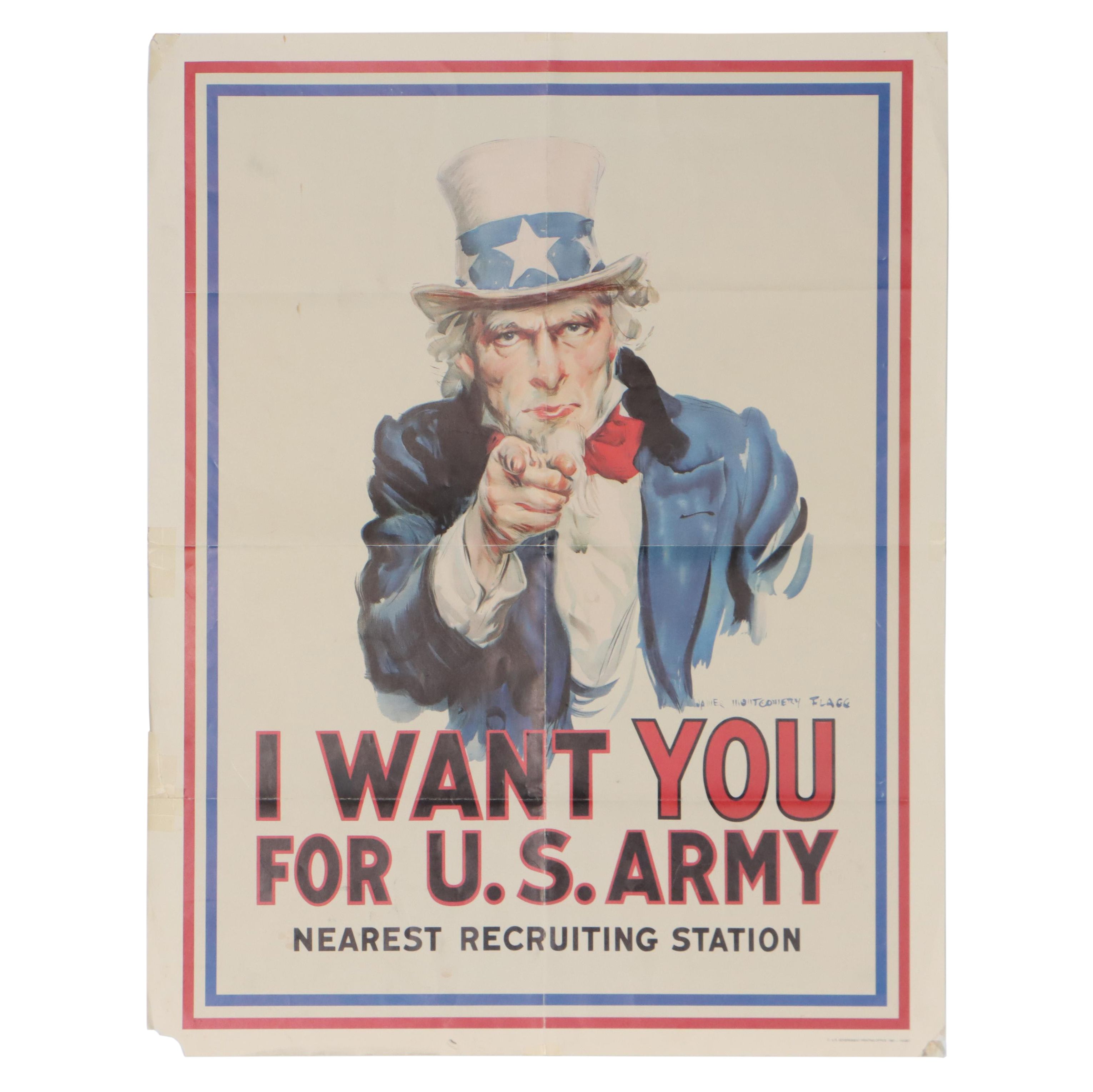 U.S. Army Recruiting Poster After James Montgomery Flagg, 1987
