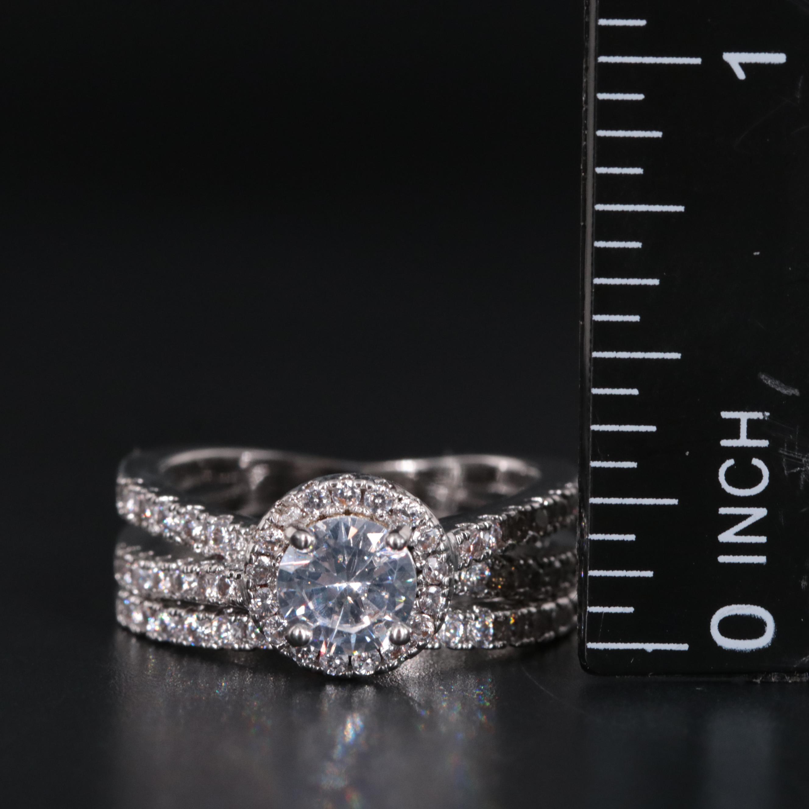 Cubic Zirconia Ring and Enhancer Band
