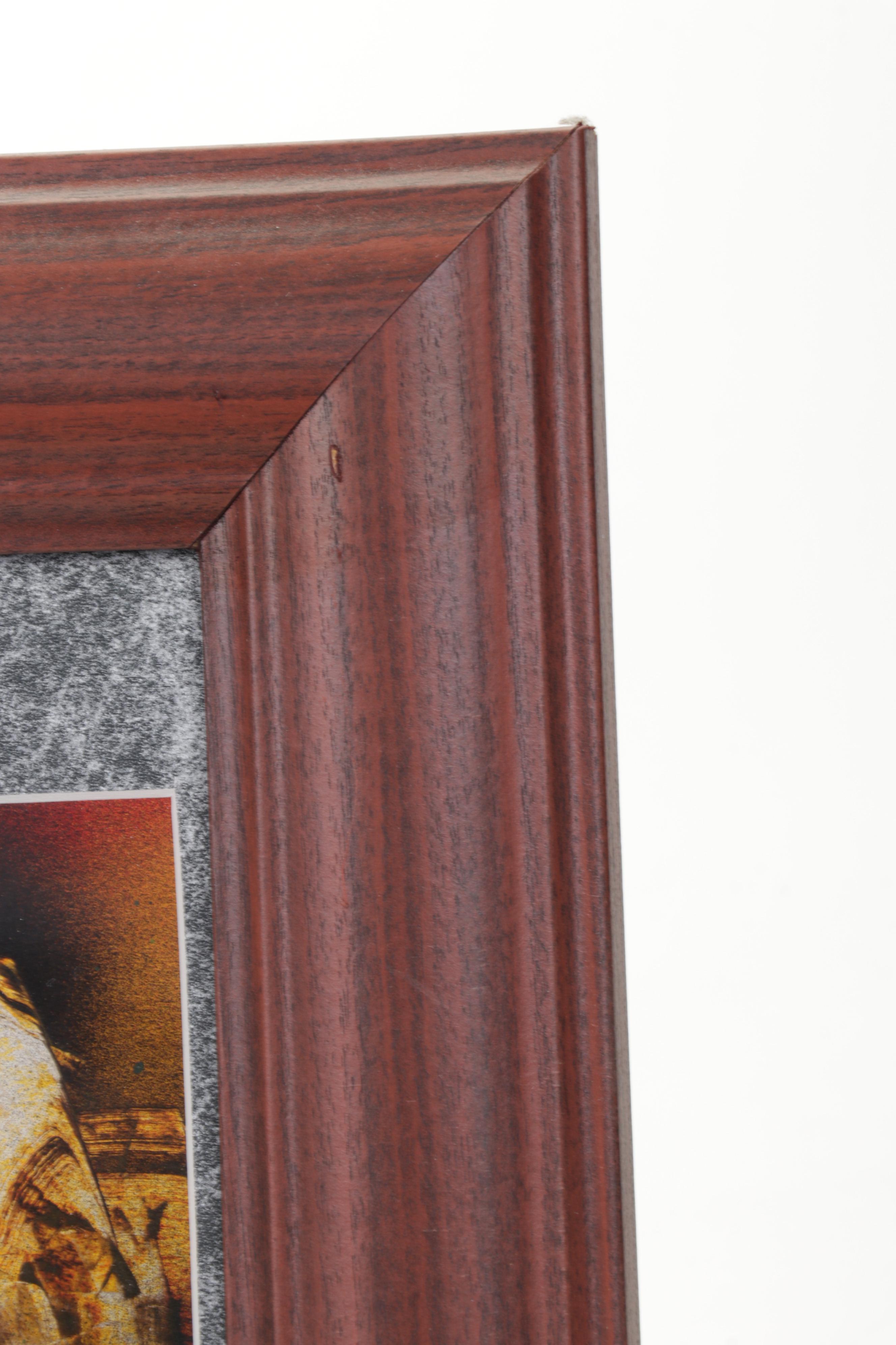 Folk Art Acrylic Painting of Southwestern Landscape With Cacti