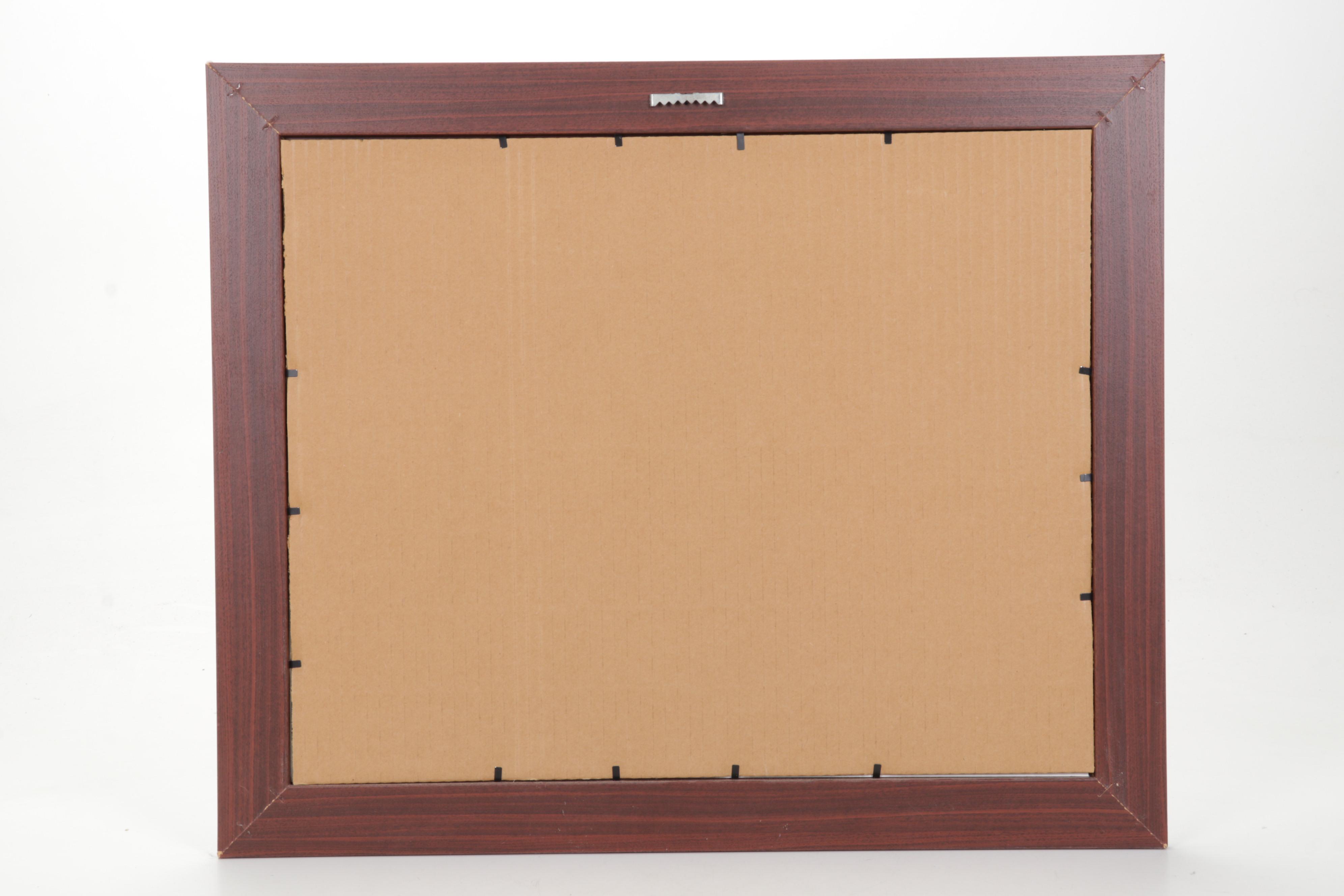 Folk Art Acrylic Painting of Southwestern Landscape With Cacti