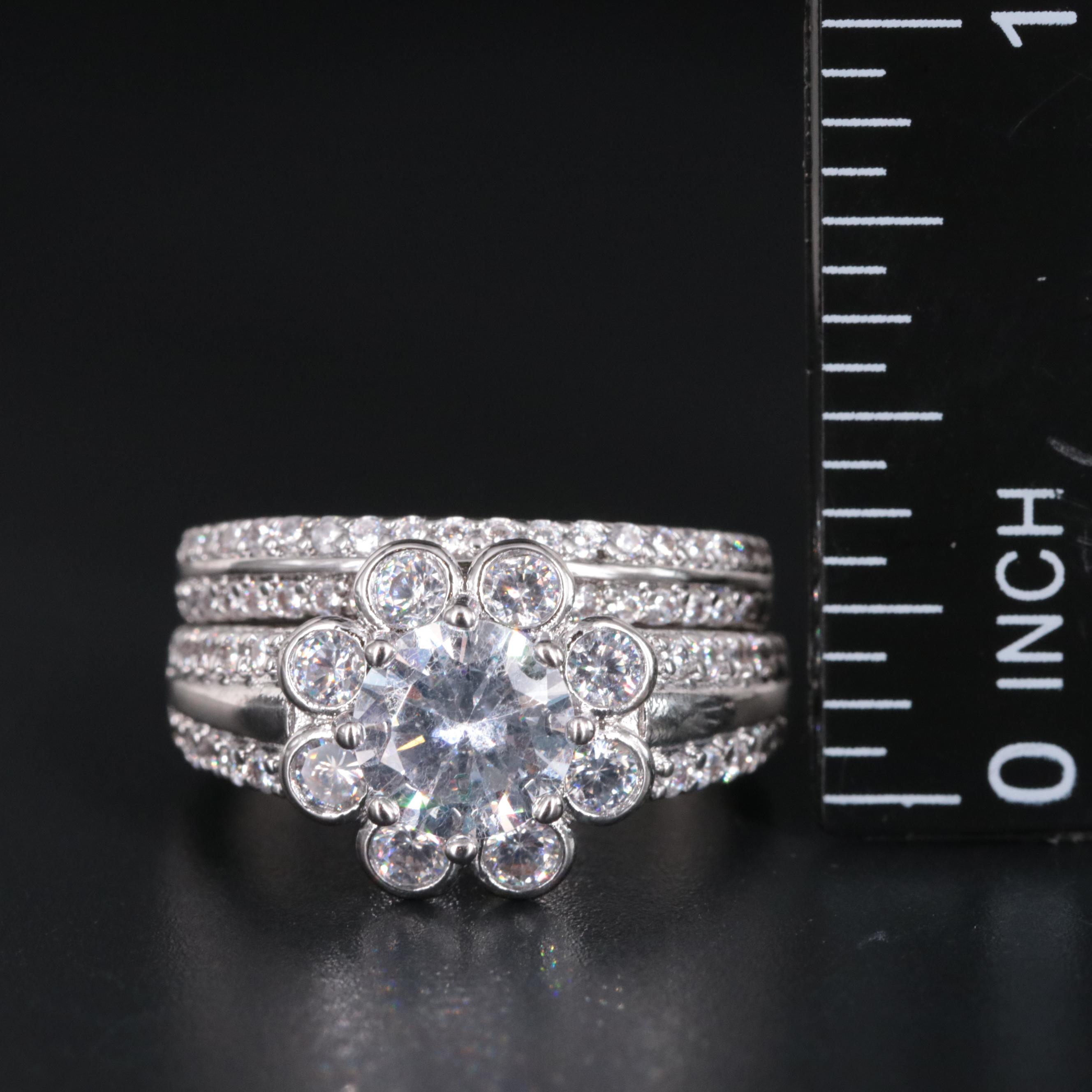 Cubic Zirconia Ring and Enhancer Ring