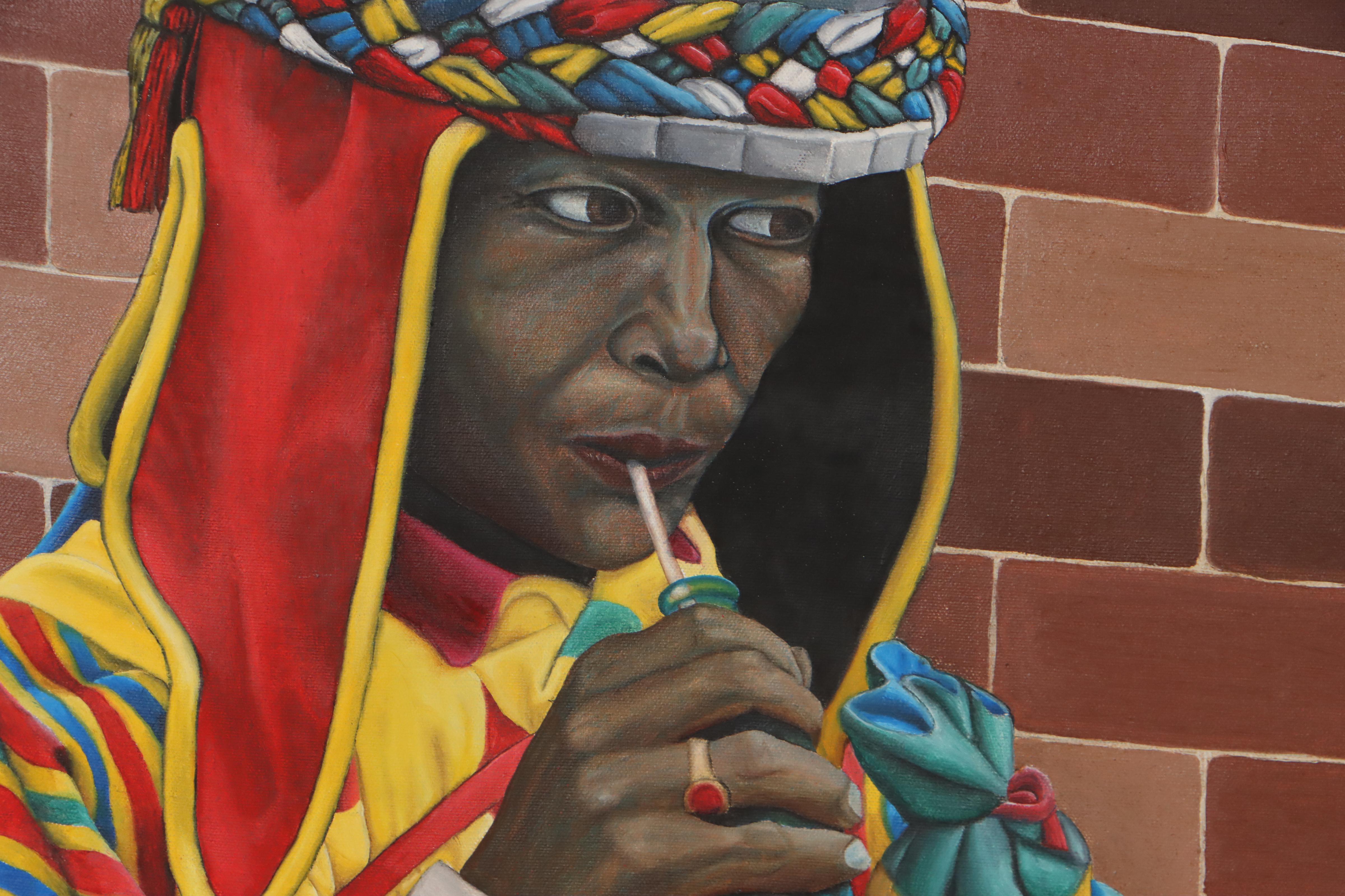Acrylic Painting of a Man Drinking a Soda