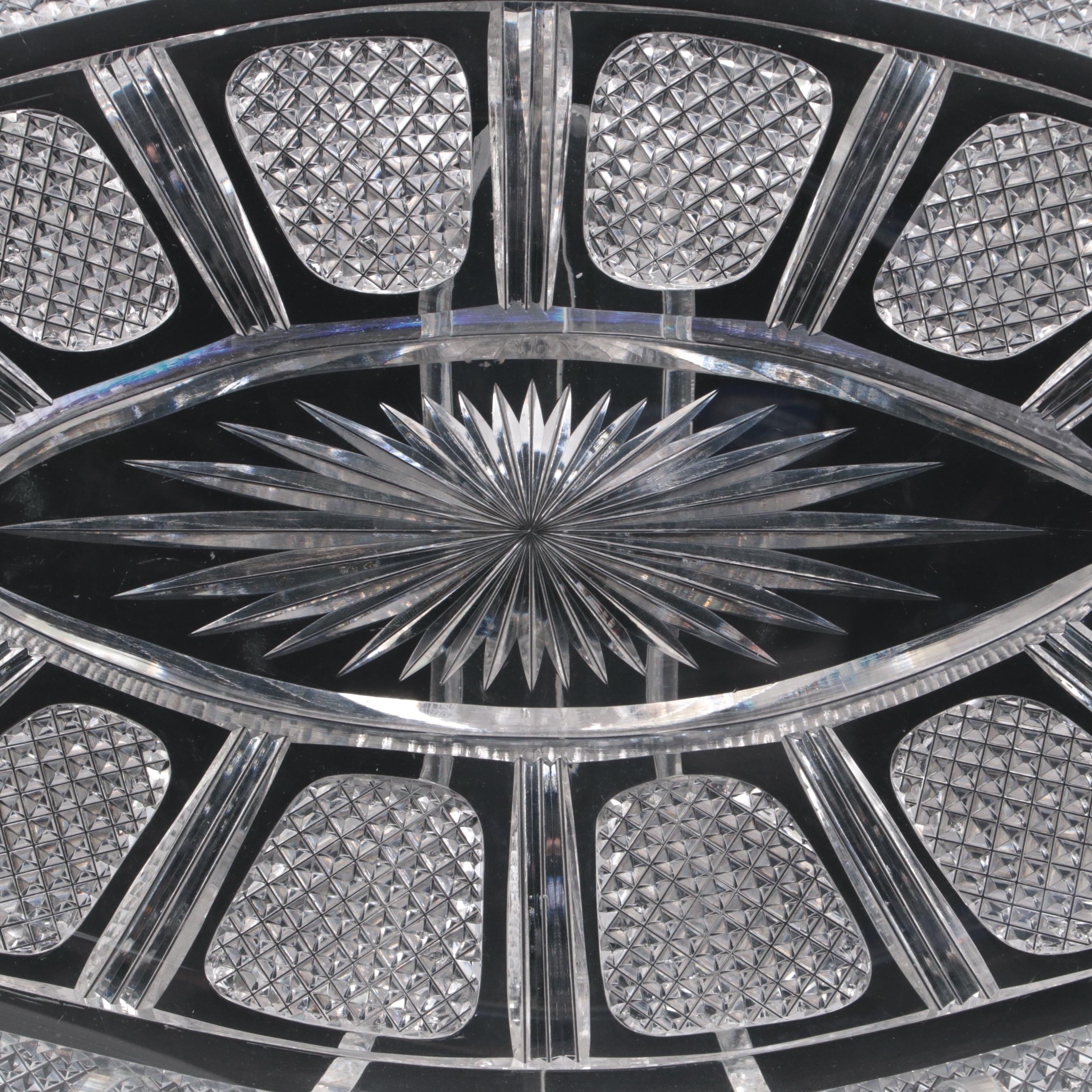 Meriden Cut Glass Co. "Old Irish" Brilliant Cut Glass Ice Cream Tray