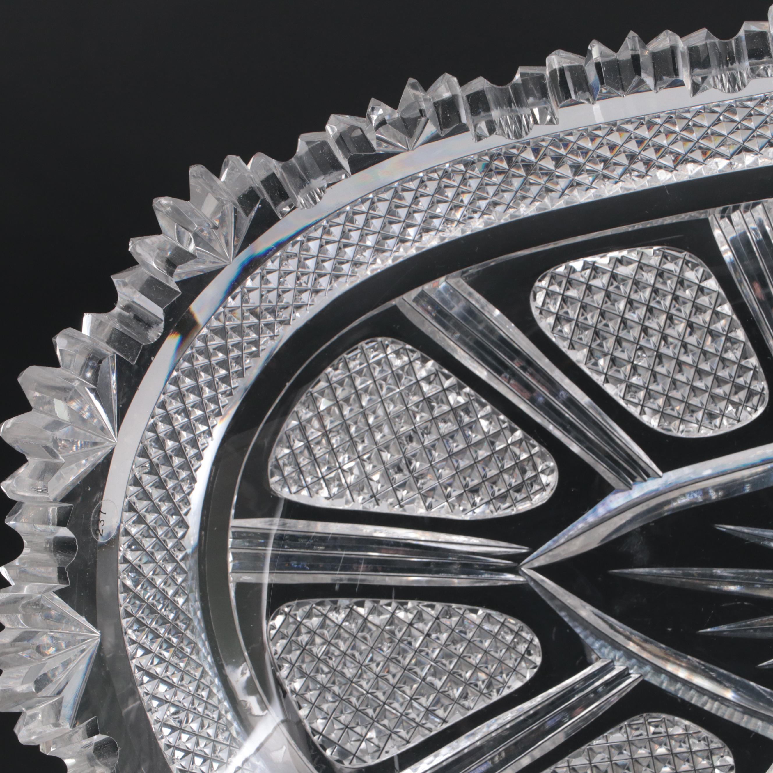 Meriden Cut Glass Co. "Old Irish" Brilliant Cut Glass Ice Cream Tray