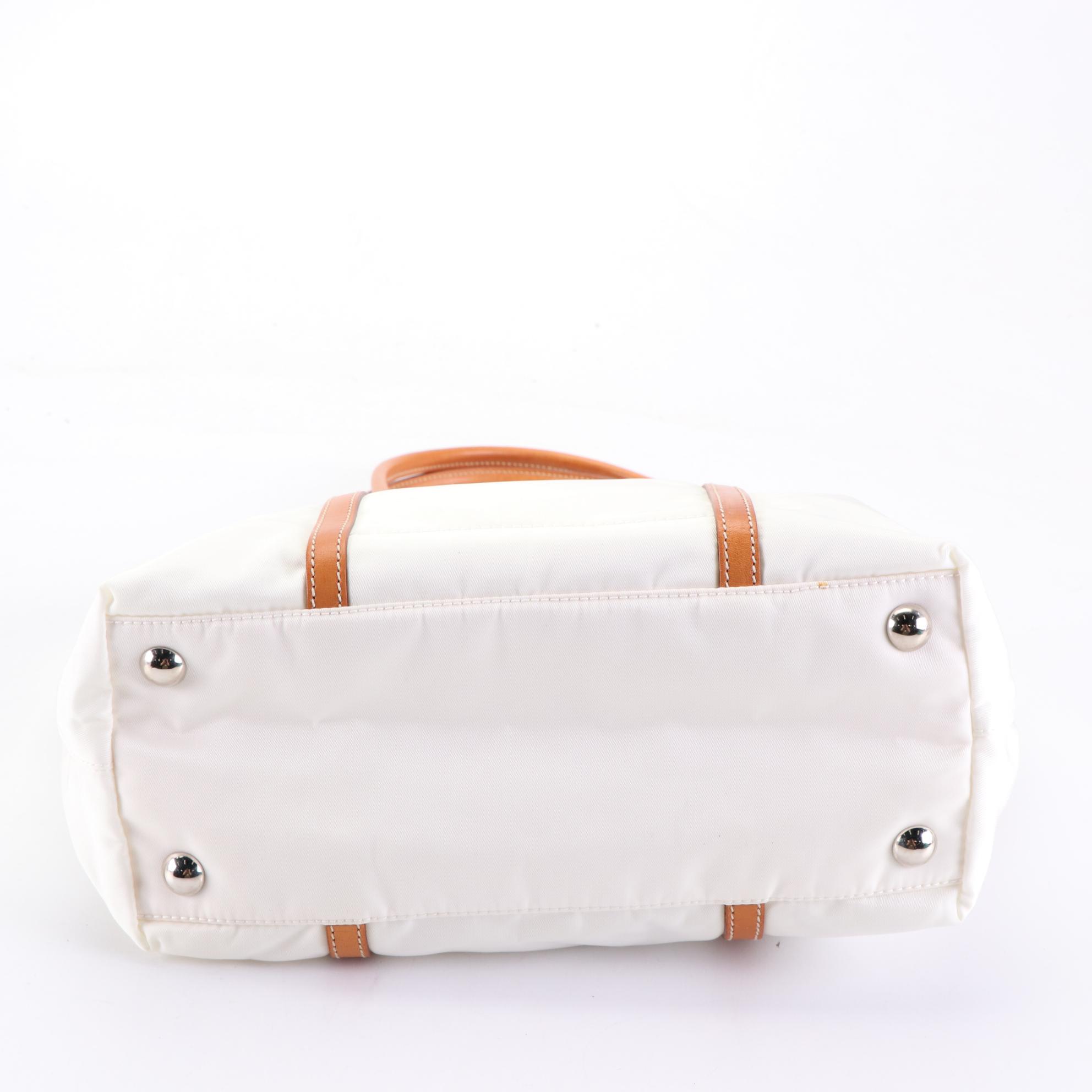 Prada Zip Top Handbag in Tessuto Nylon with Leather