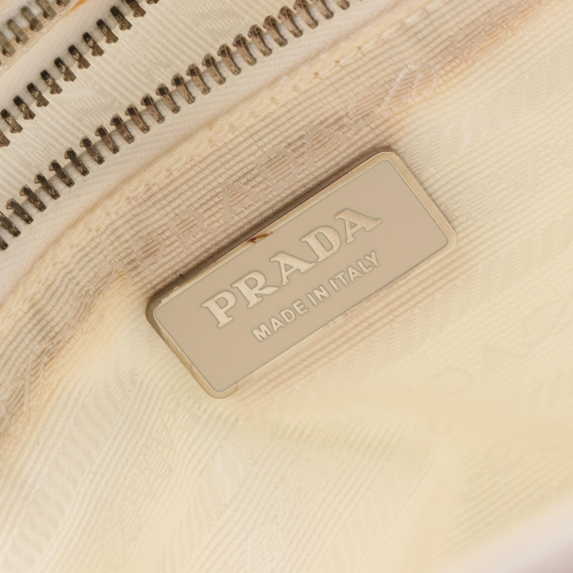 Prada Zip Top Handbag in Tessuto Nylon with Leather