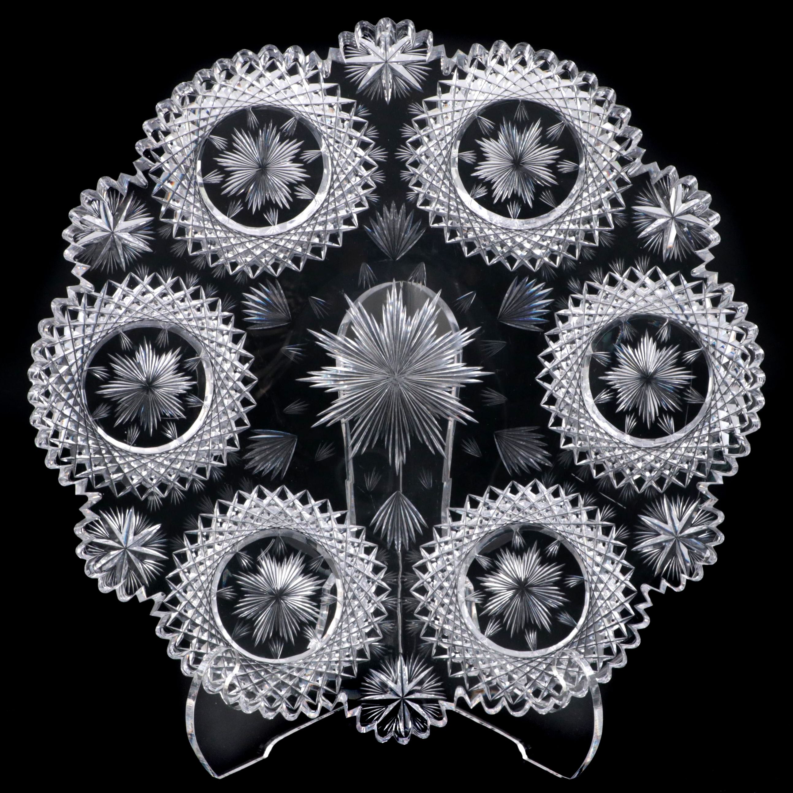 Hawkes "North Star" American Brilliant Cut Glass Tray, Early 20th Century