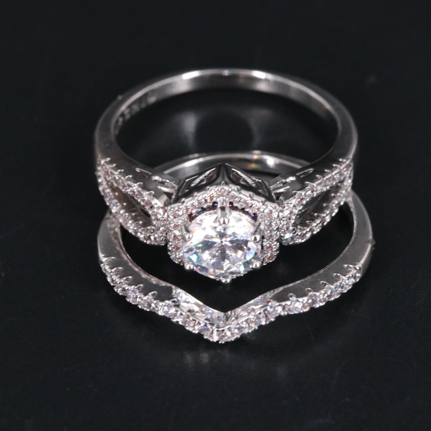 Cubic Zirconia Ring and Enhancer Band