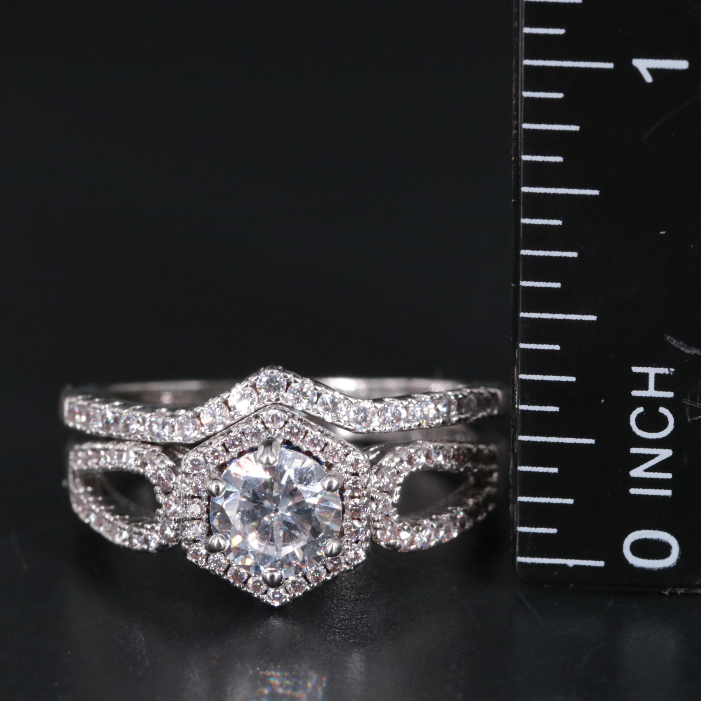 Cubic Zirconia Ring and Enhancer Band