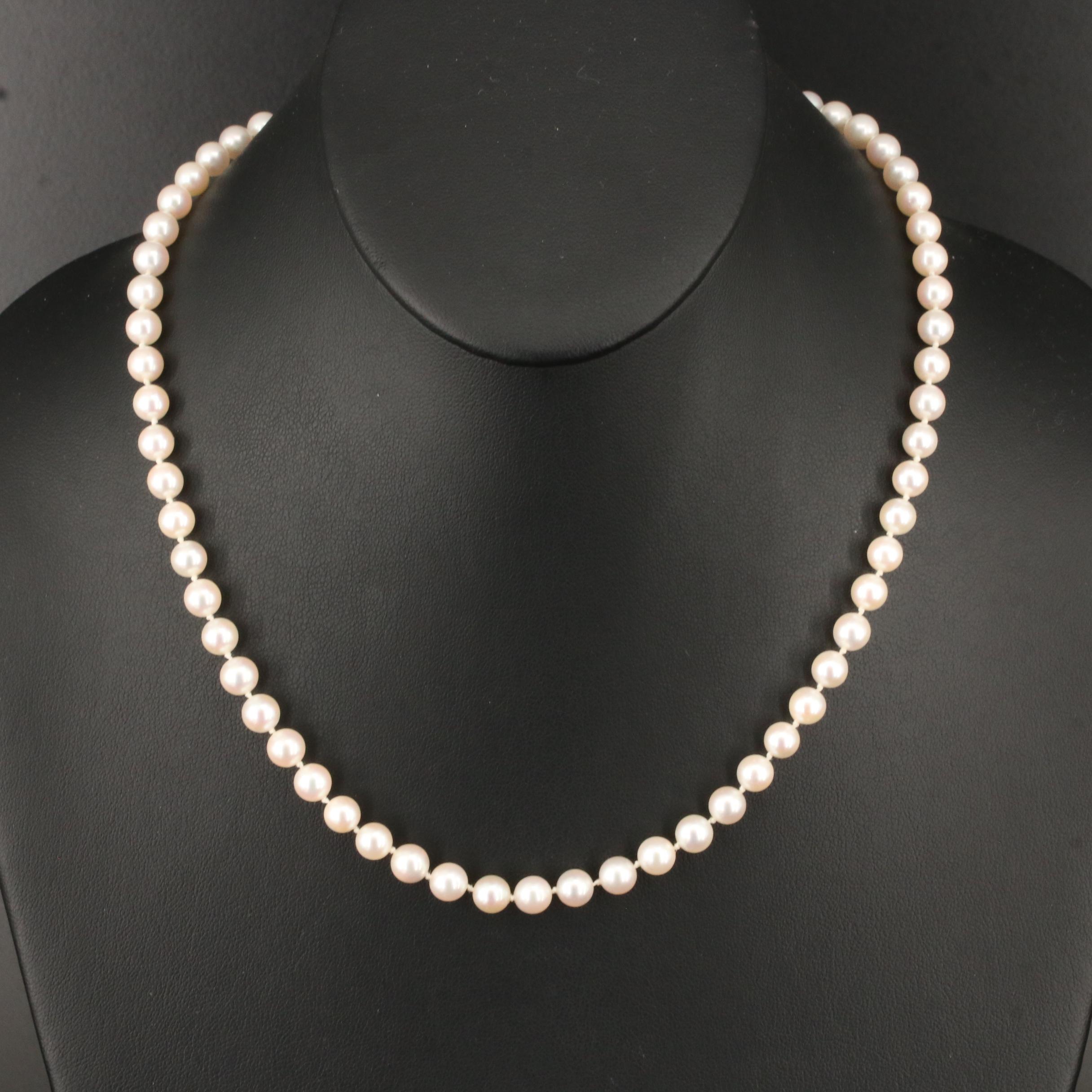 Mikimoto Pearl Necklace with 18K Clasp