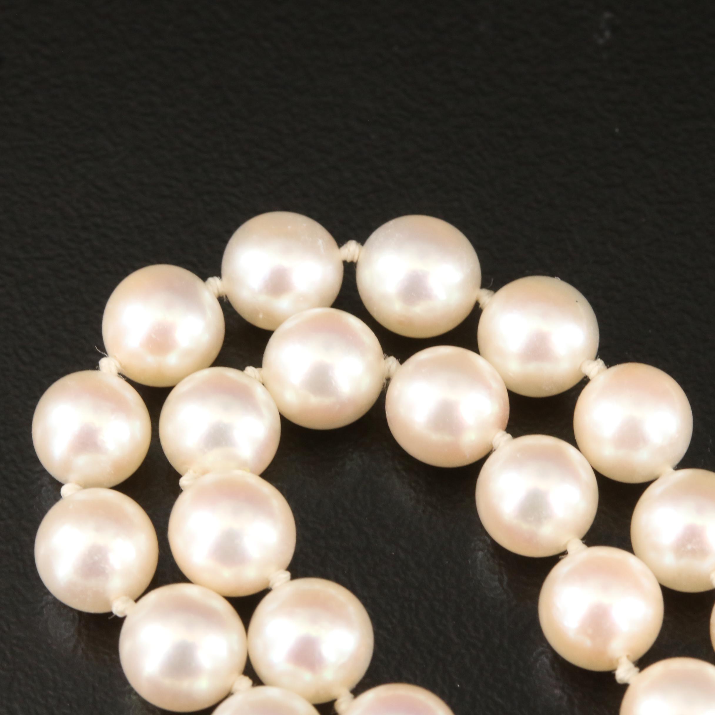 Mikimoto Pearl Necklace with 18K Clasp