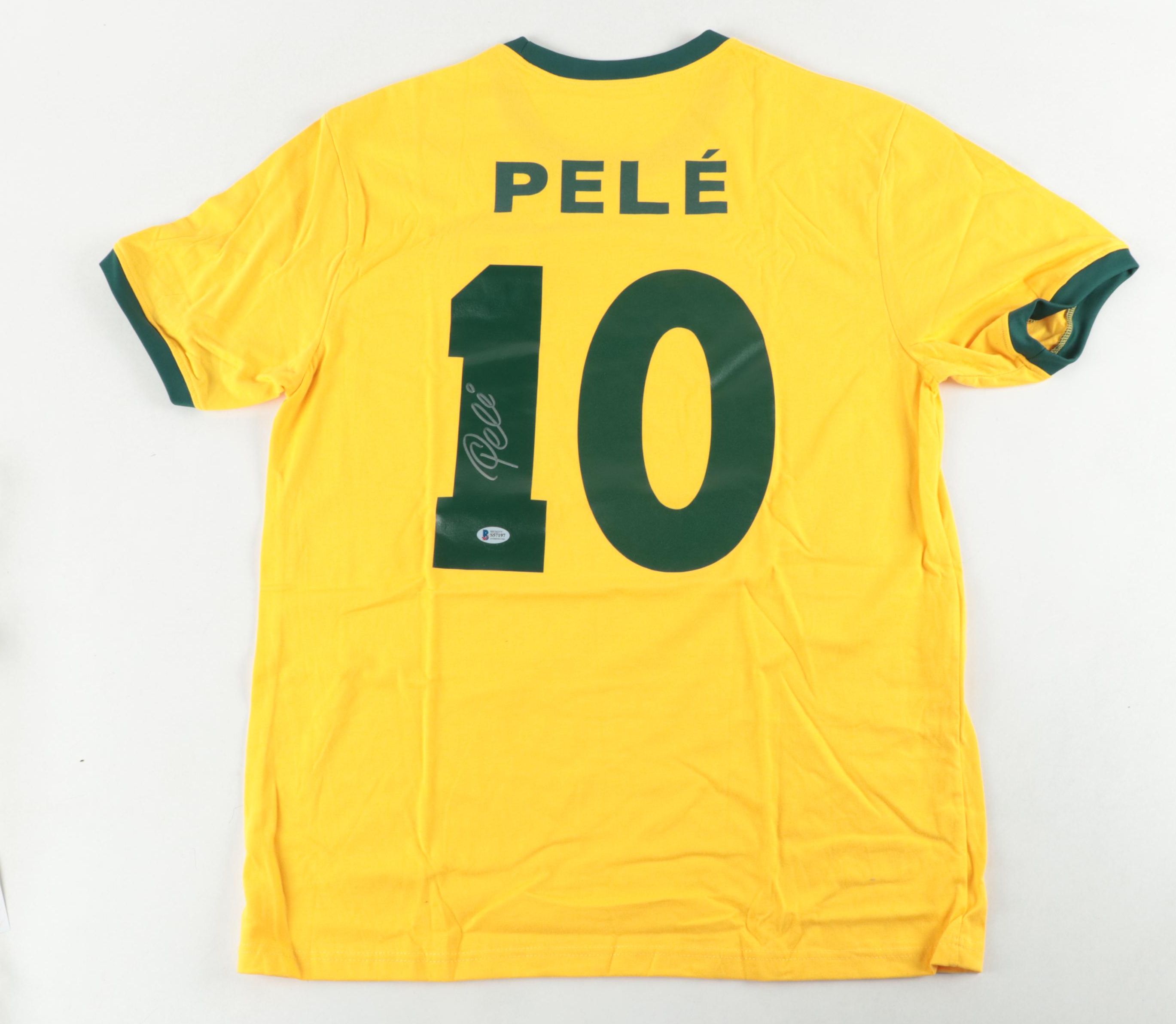 Brazilian National Team Pelé #10 Signed Soccer Jersey