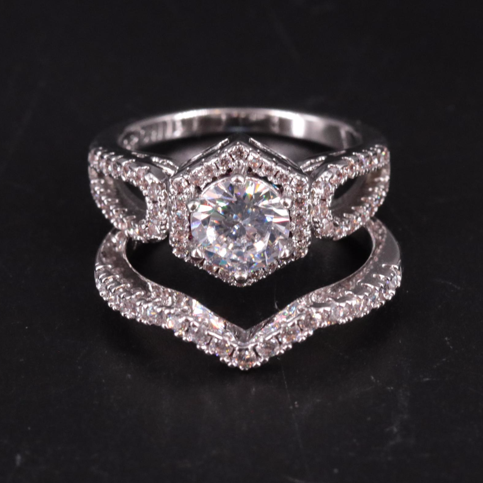 Cubic Zirconia Ring and Enhancer Band