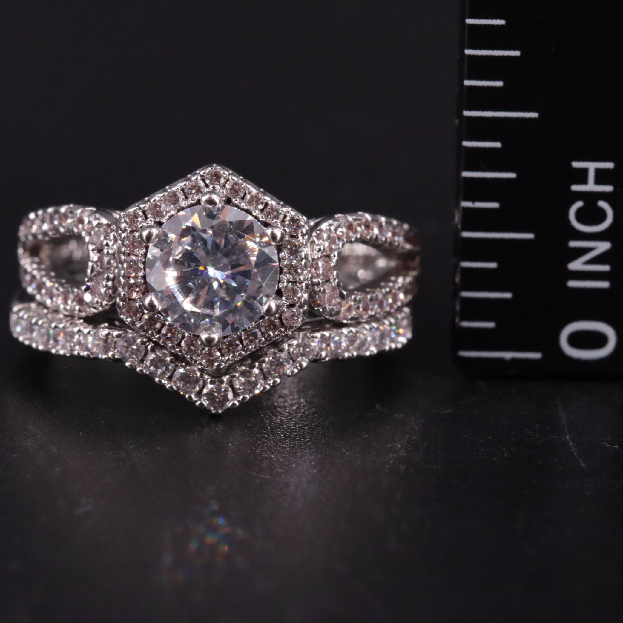 Cubic Zirconia Ring and Enhancer Band