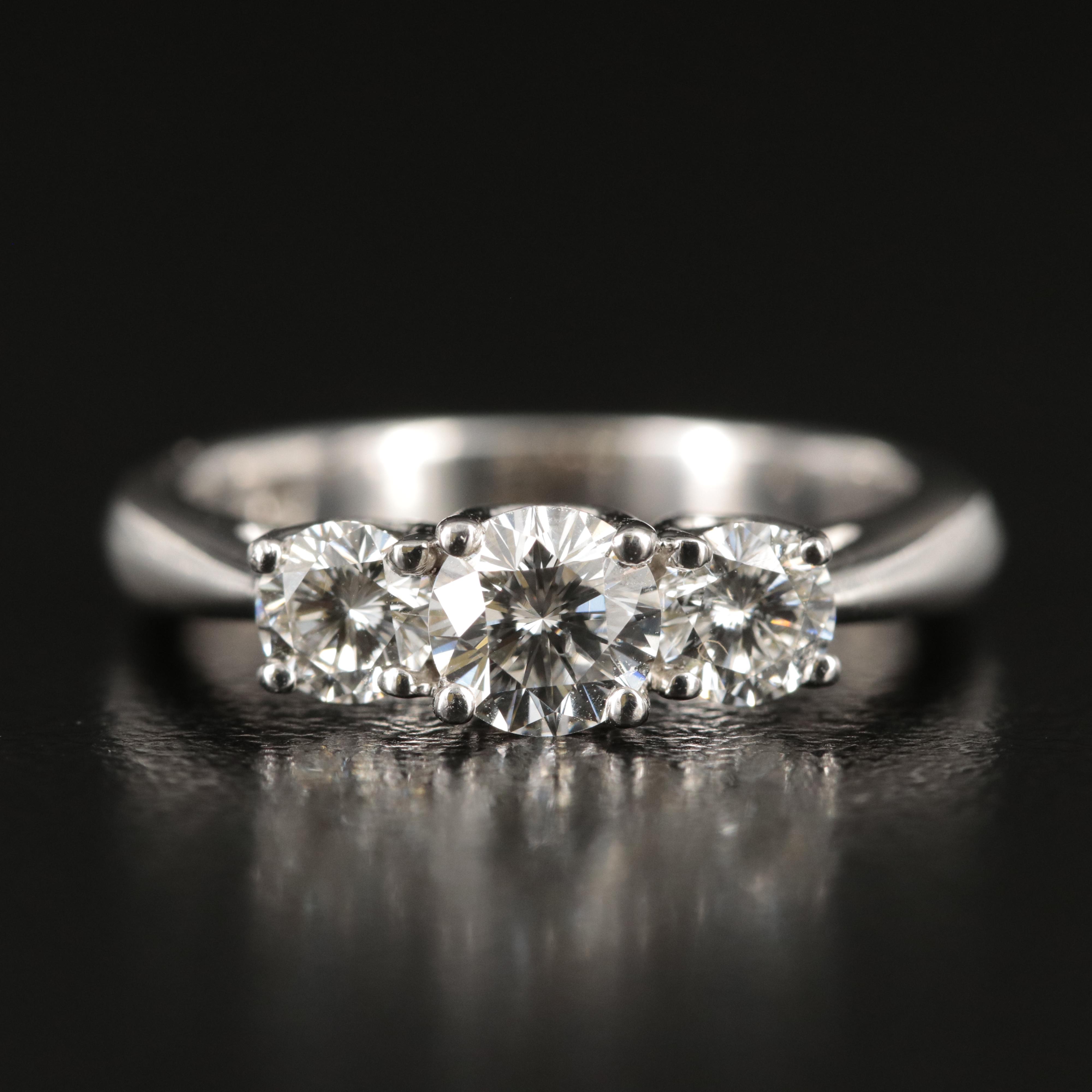 14K 0.98 CTW Leo Diamond Ring with Platinum Accent