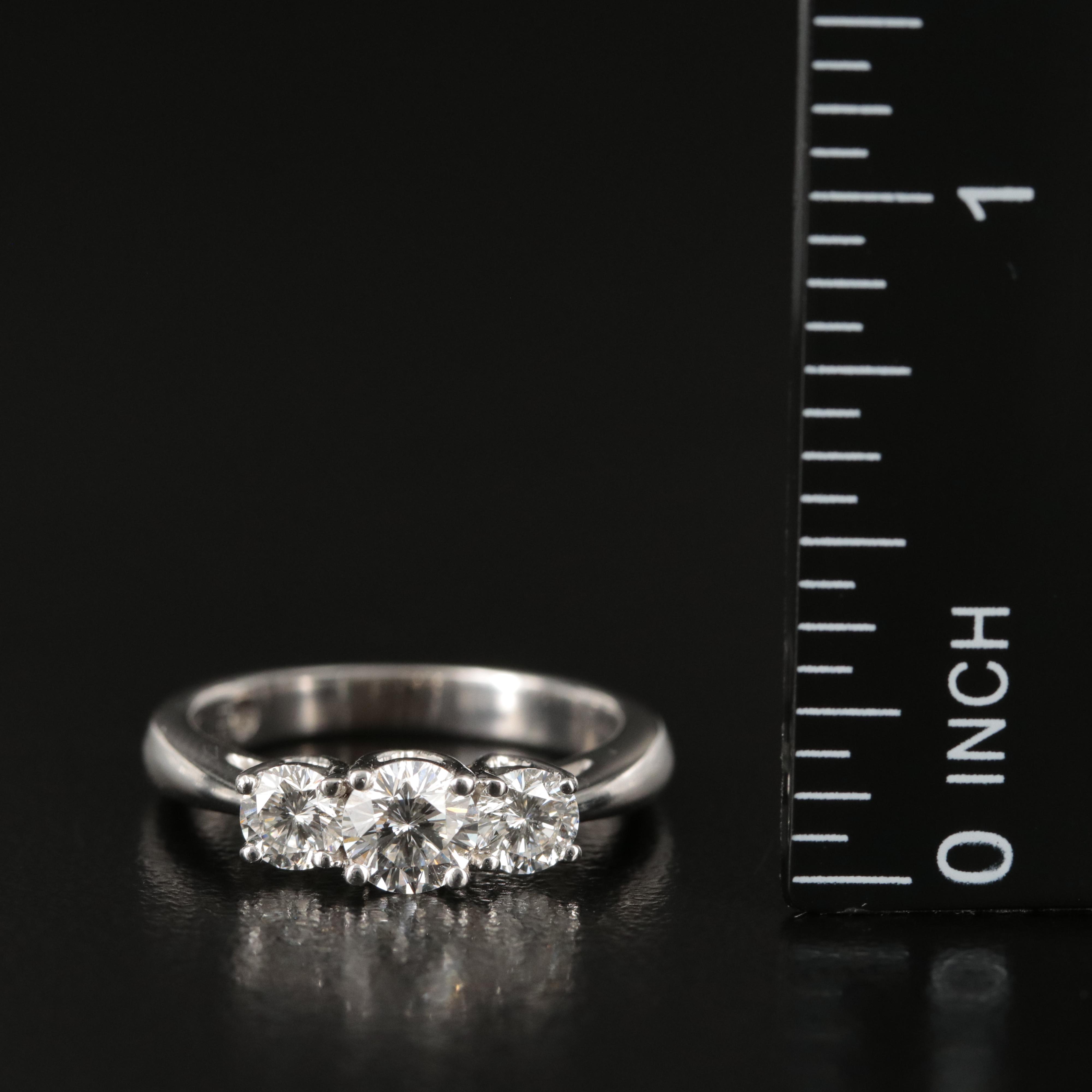 14K 0.98 CTW Leo Diamond Ring with Platinum Accent