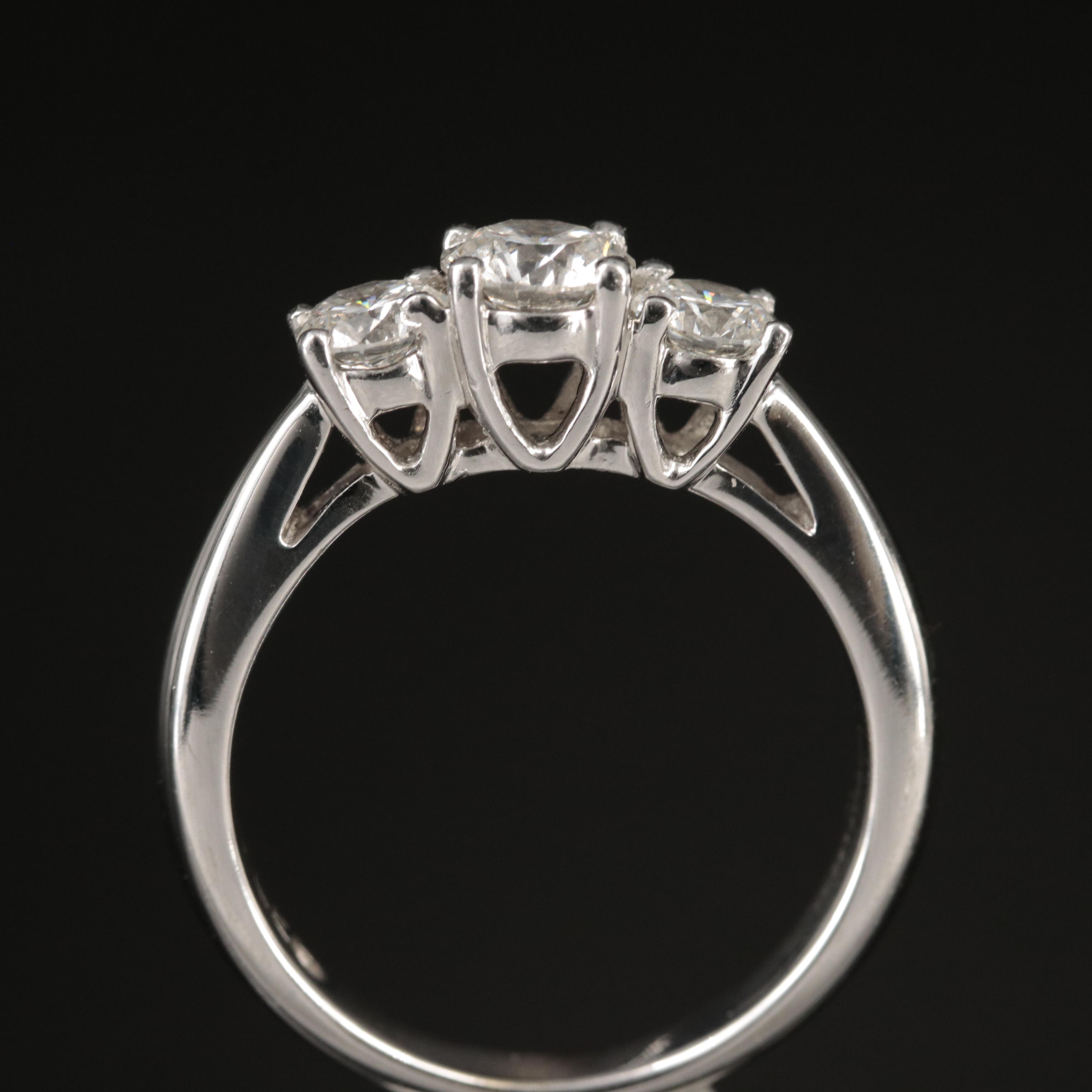 14K 0.98 CTW Leo Diamond Ring with Platinum Accent