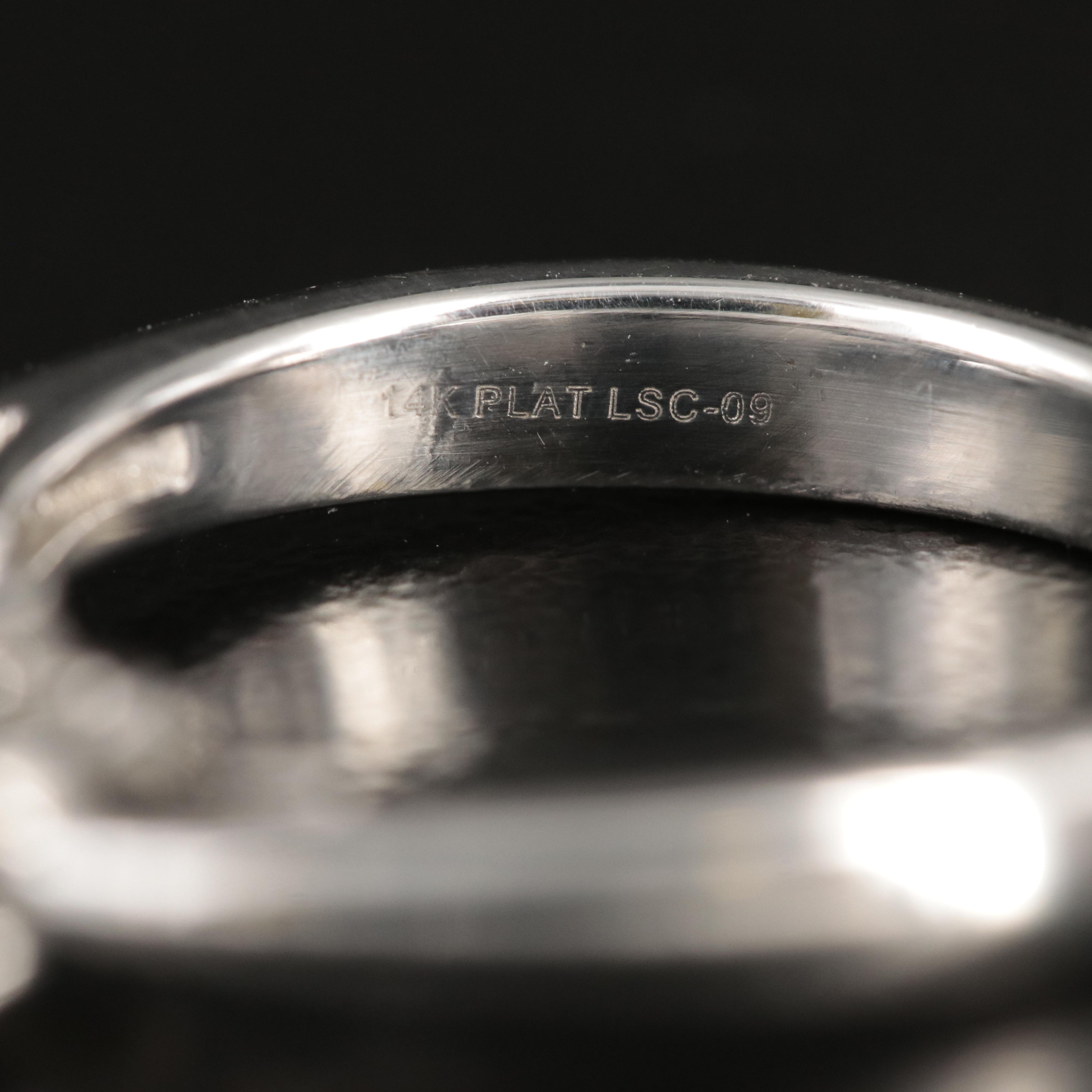 14K 0.98 CTW Leo Diamond Ring with Platinum Accent