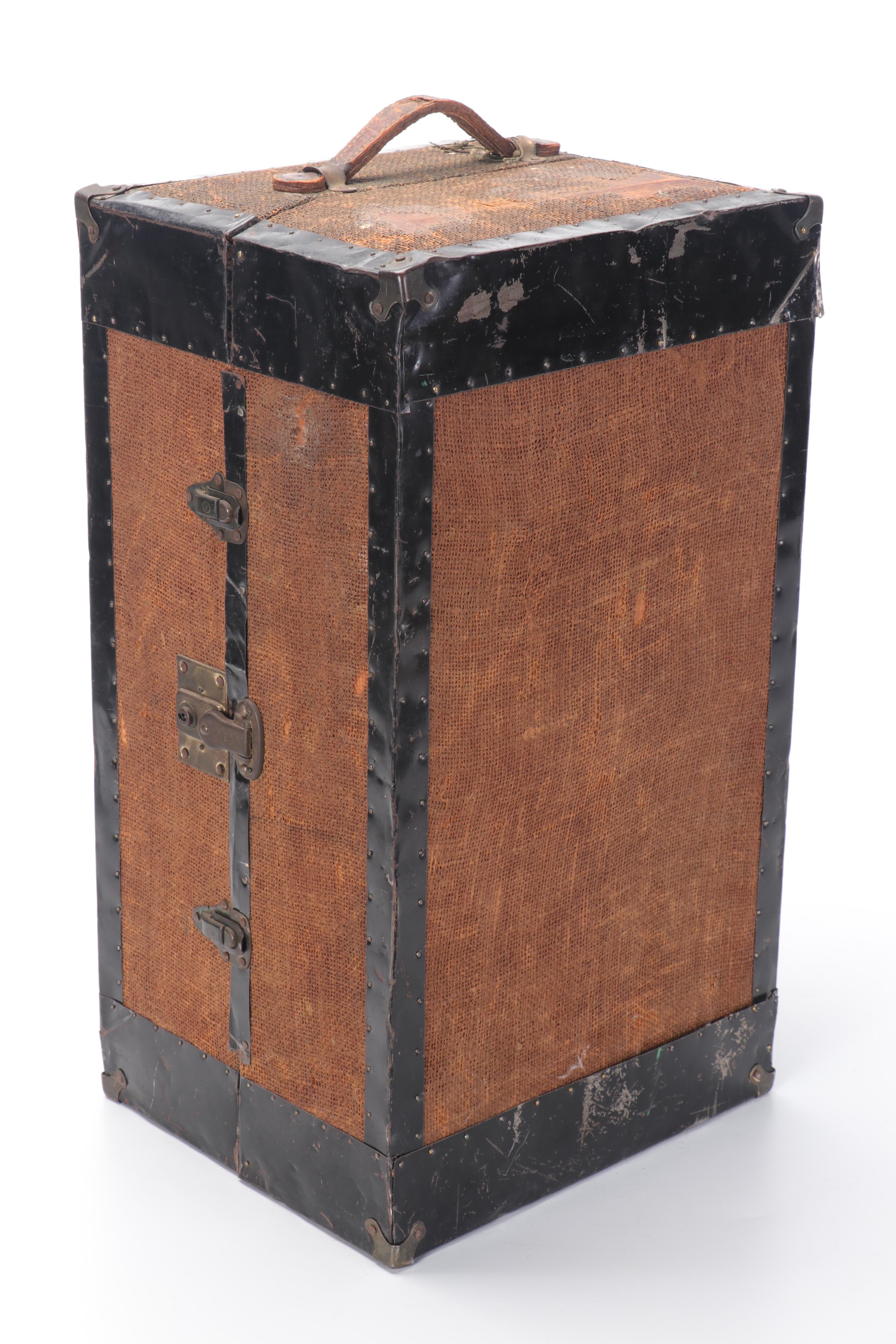 German Porcelain Girl Dolls with Original Trunk and Clothing and Accessories