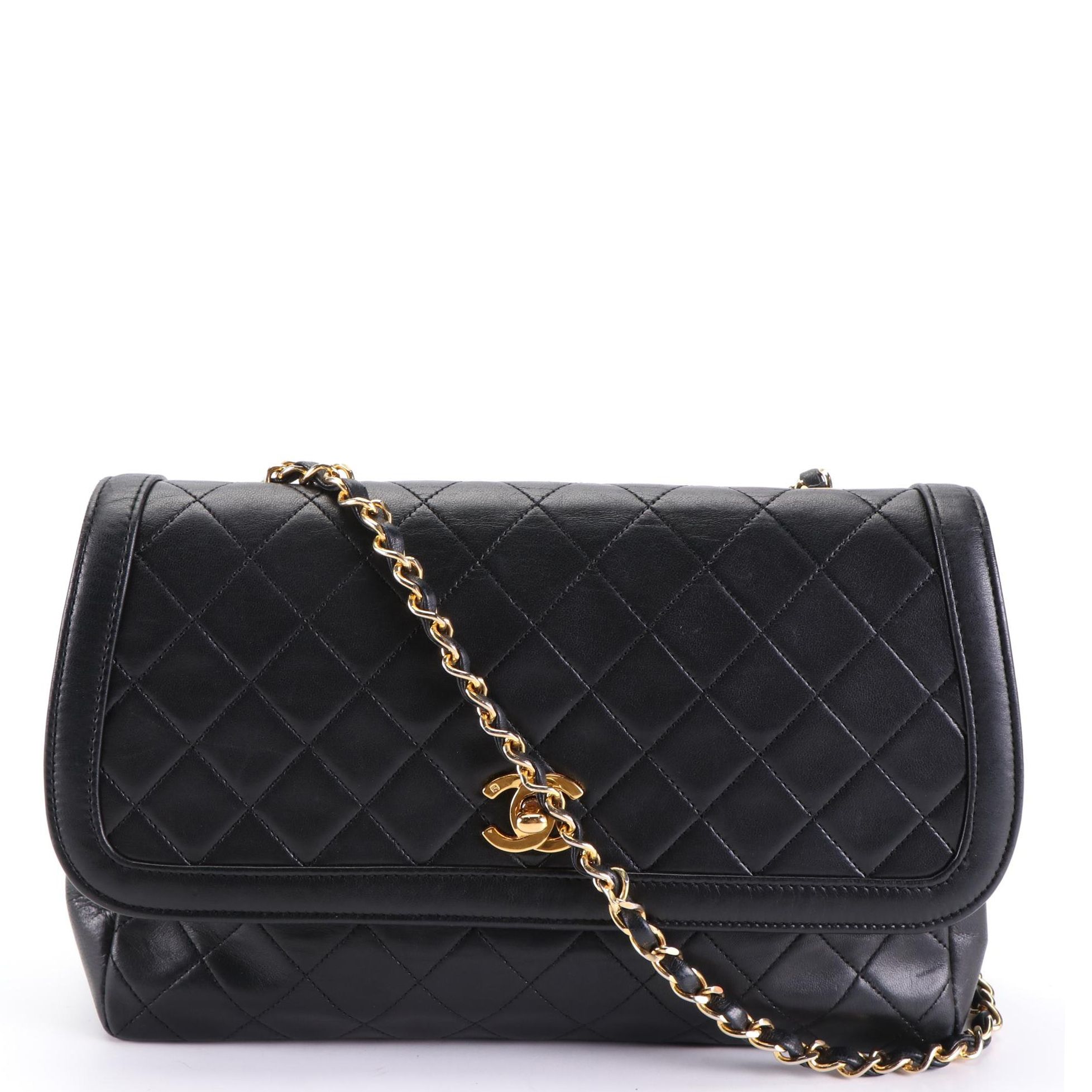 Chanel Quilted Leather CC Turnlock Chain Flap Bag