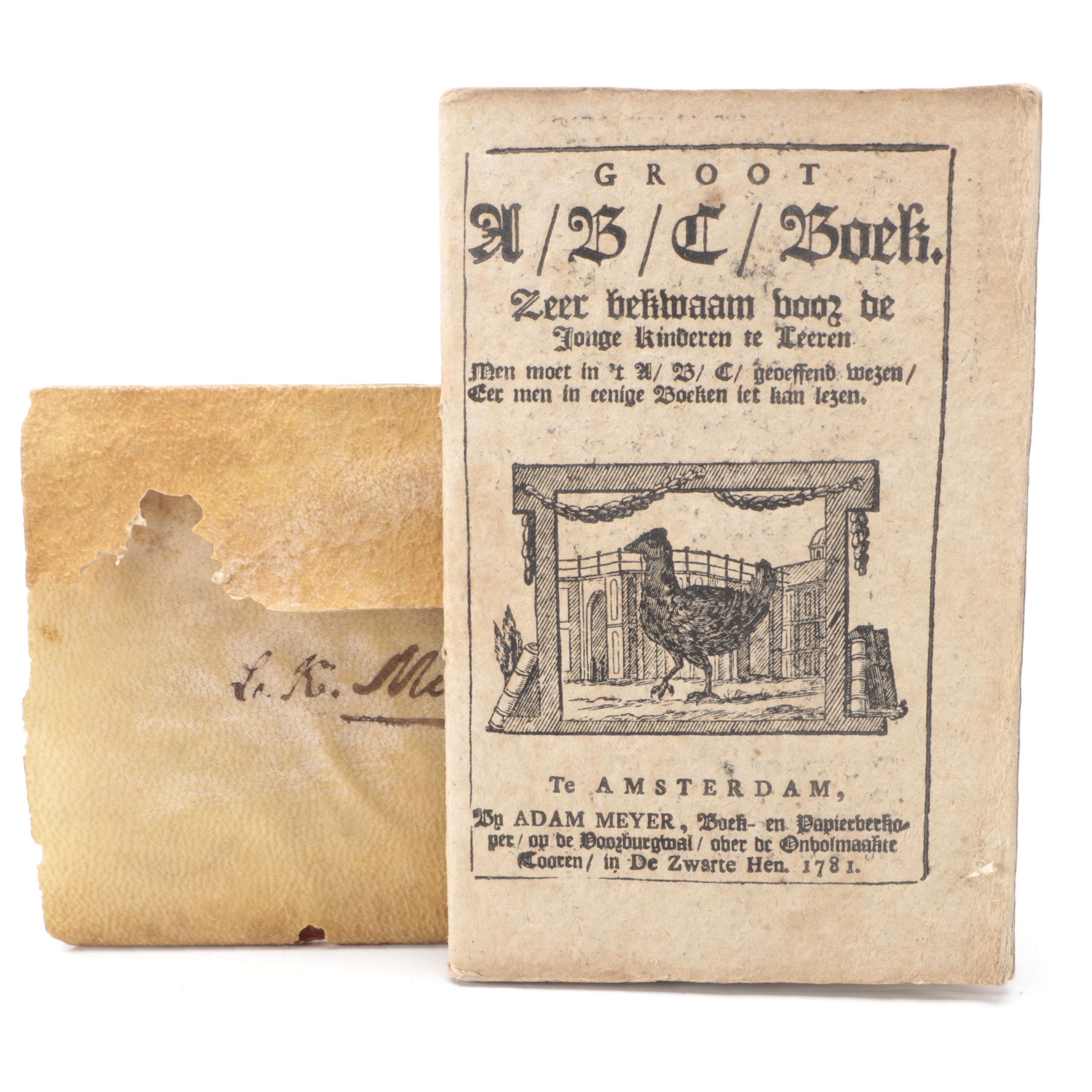 "Groot A/B/C Boek" Dutch Alphabet Book with Vellum Wraparound Case, 1781