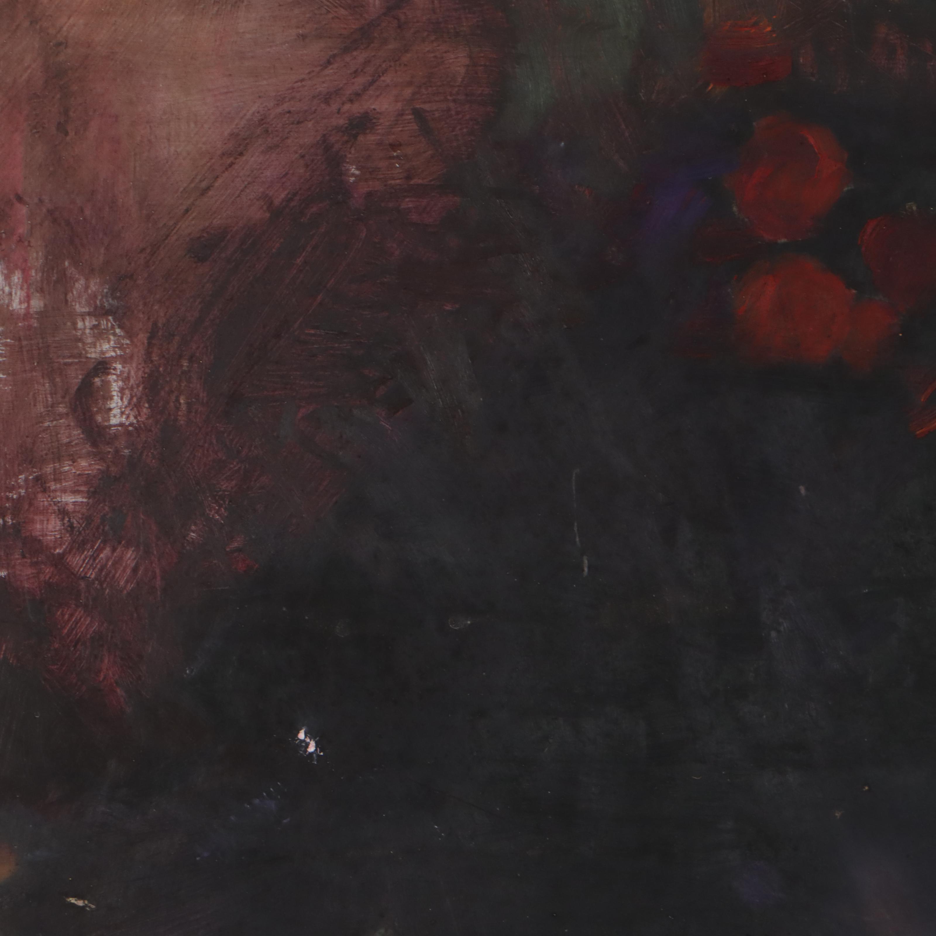 Unfinished Portrait Oil Painting of a Deceased Figure