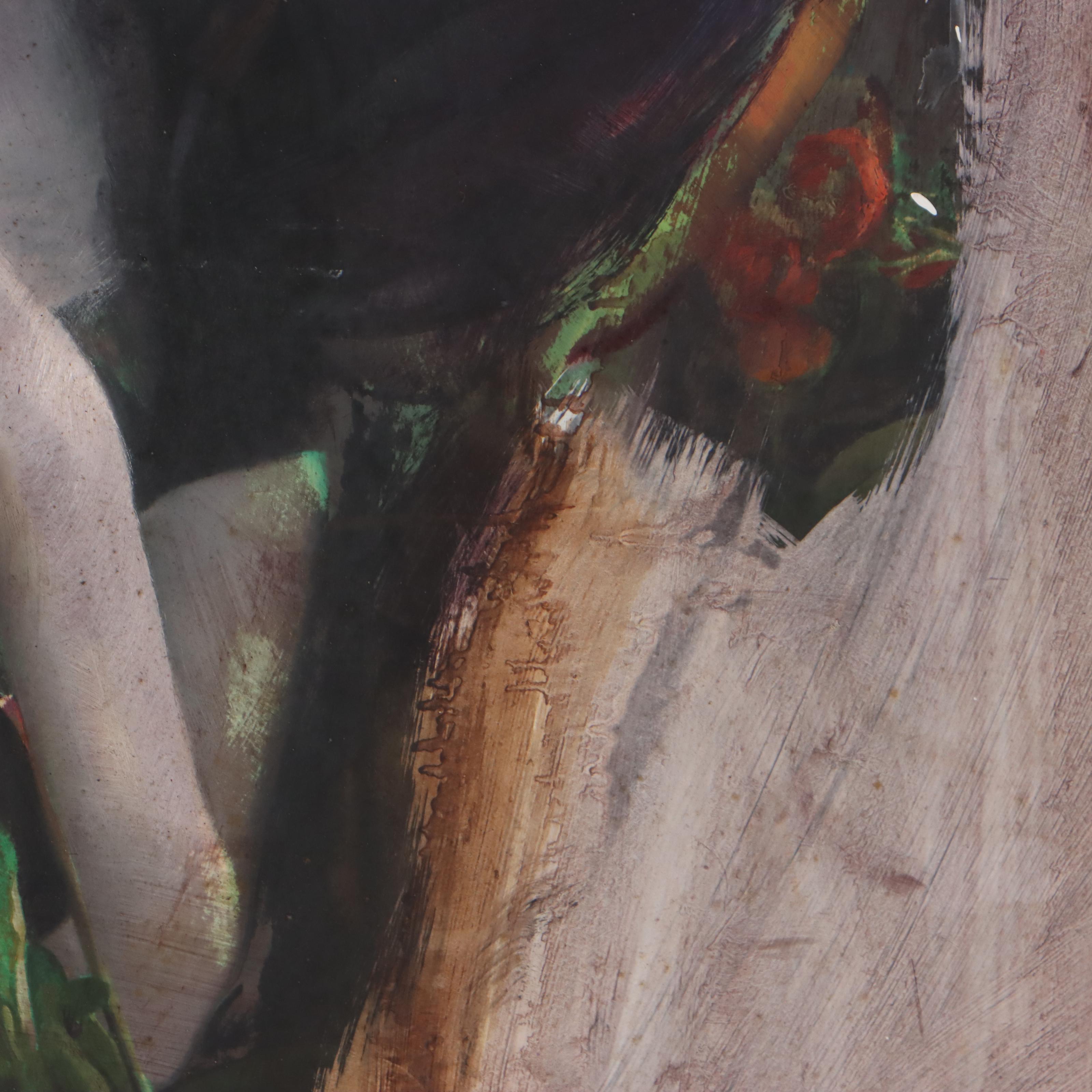 Unfinished Portrait Oil Painting of a Deceased Figure