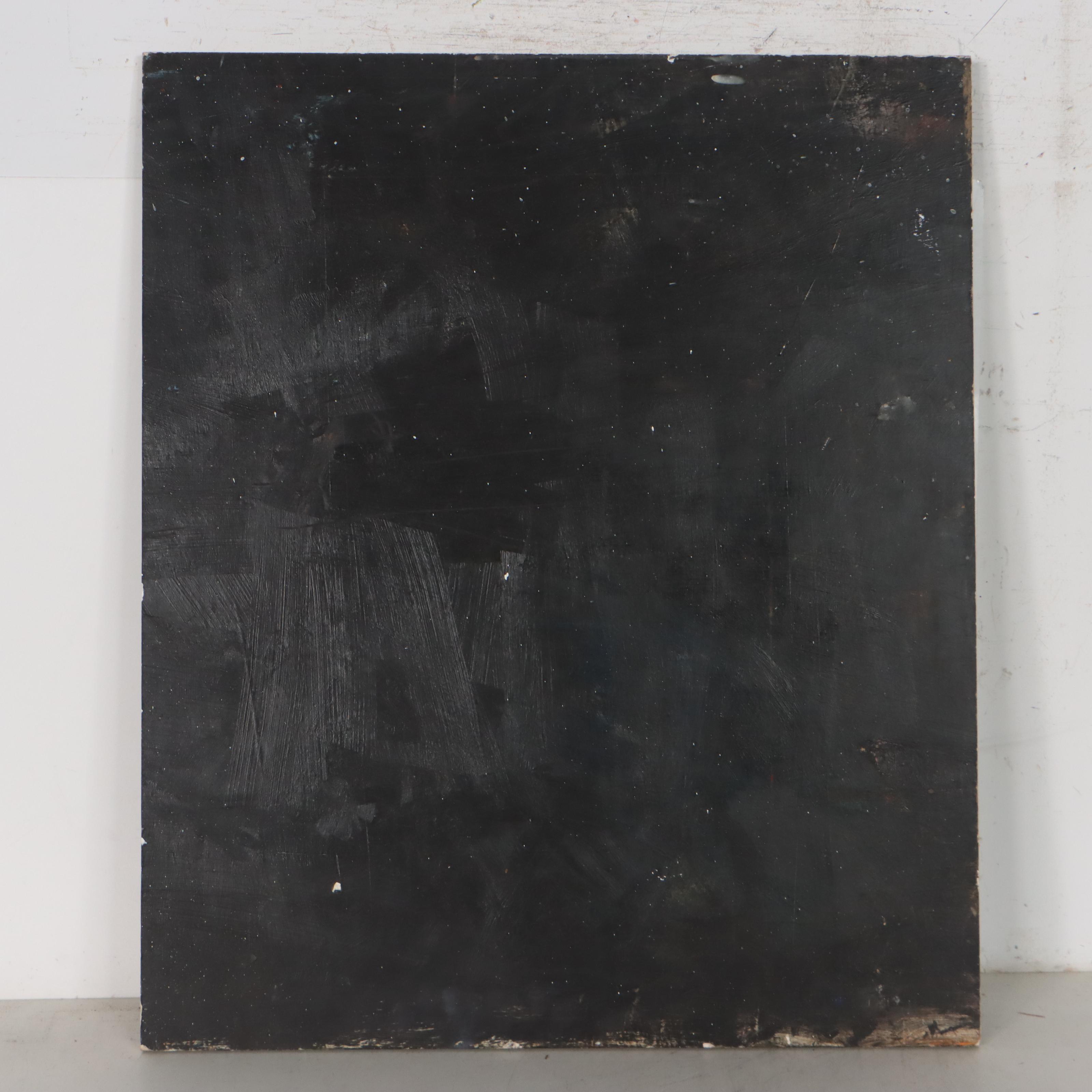 Unfinished Portrait Oil Painting of a Deceased Figure