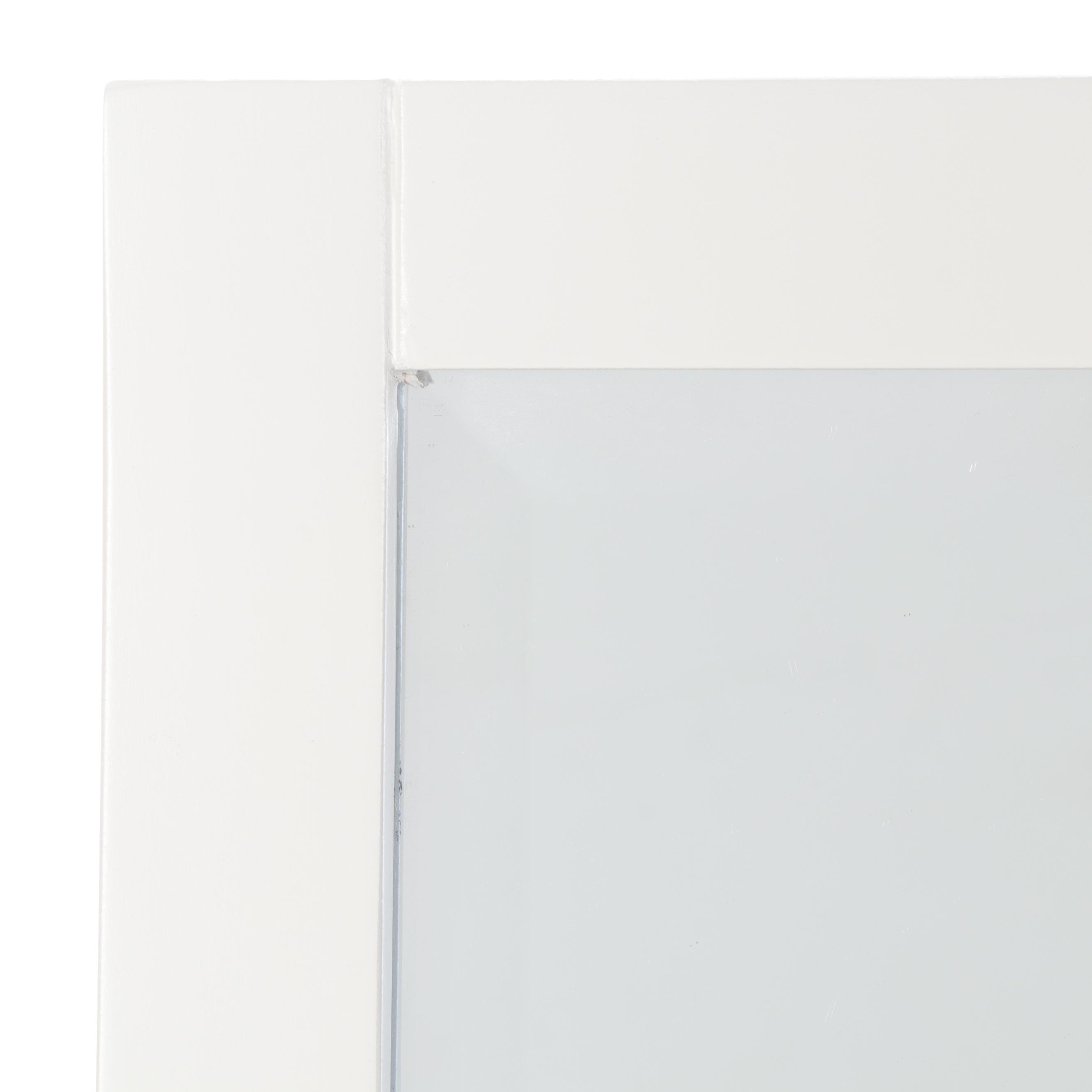 White Wood Framed Vanity Mirror with Oil Rubbed Bronze Finish Bathroom Fixtures