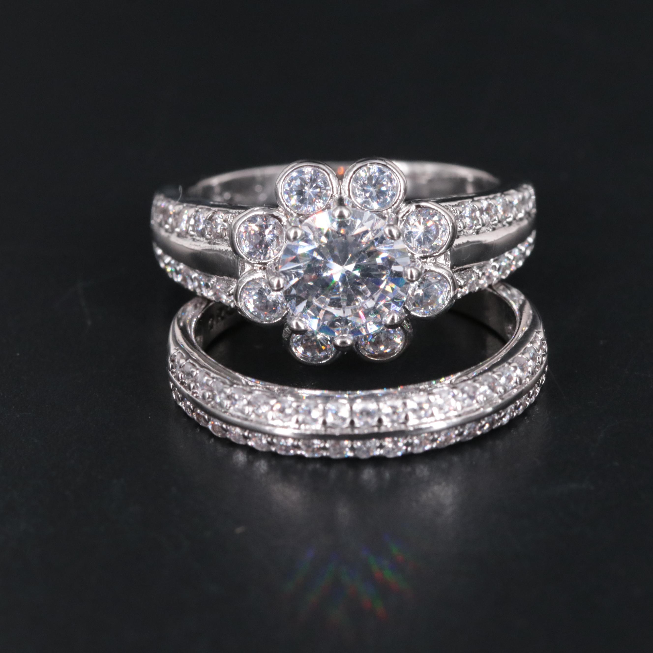Cubic Zirconia Ring and Enhancer Band