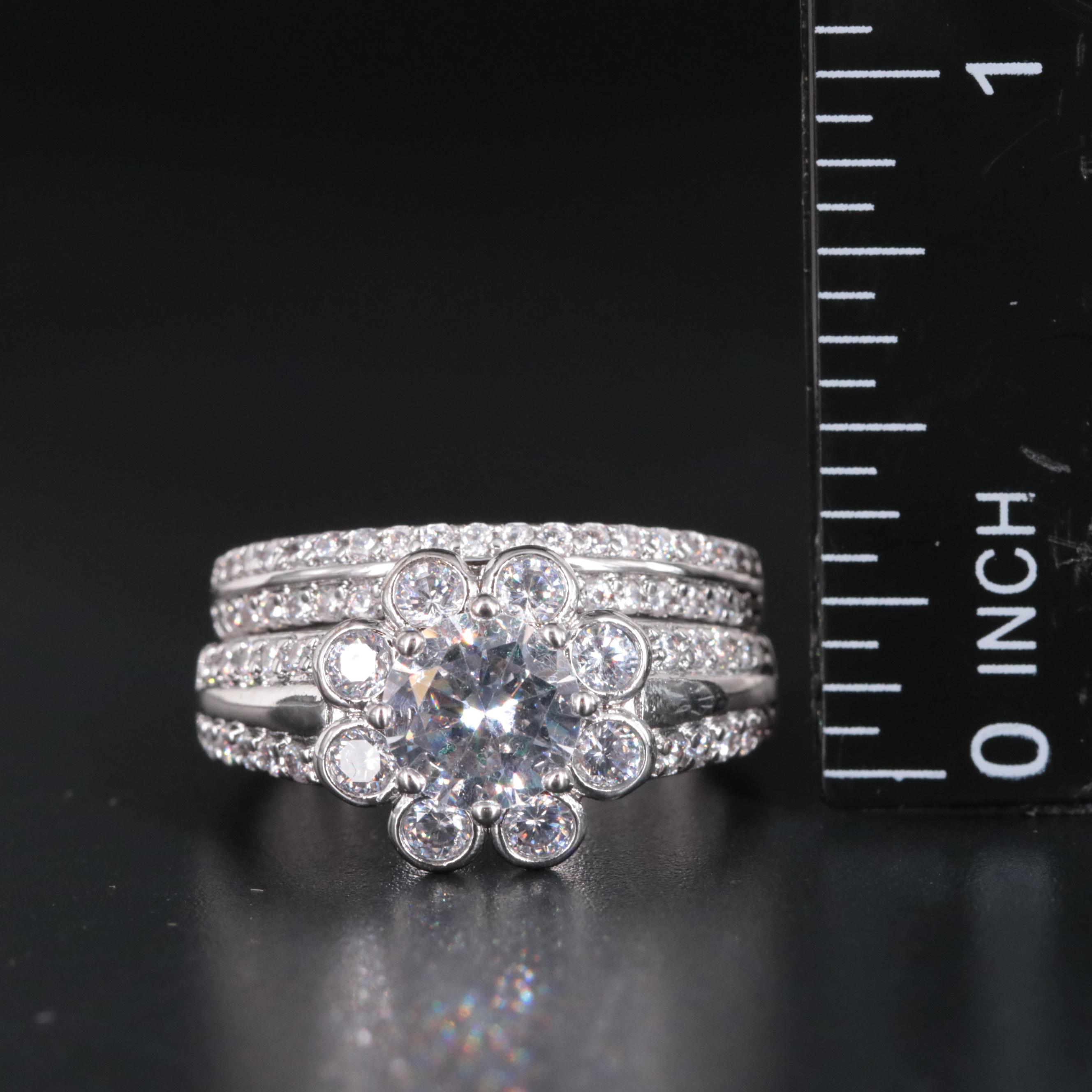 Cubic Zirconia Ring and Enhancer Band