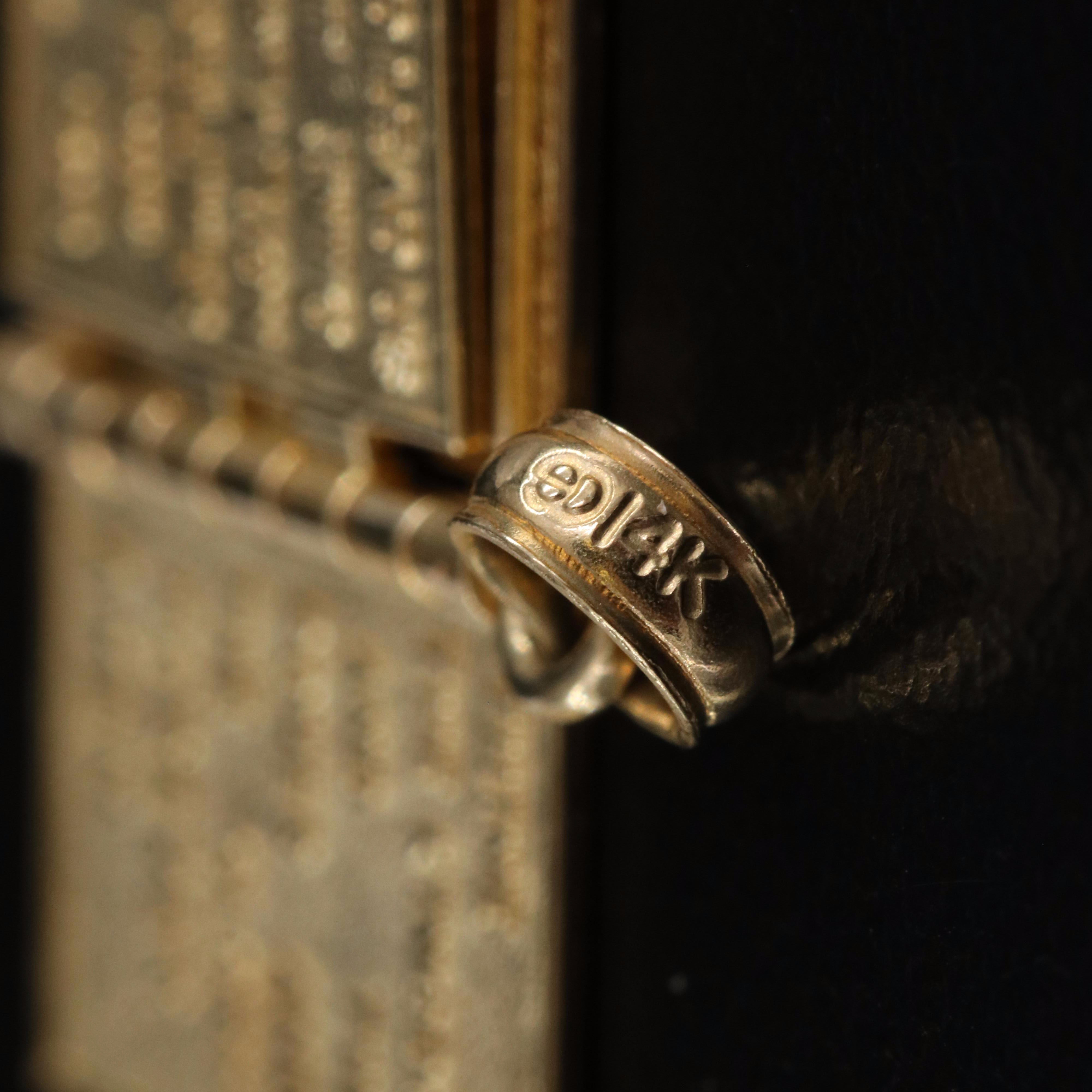 14K Holy Bible Pendant with Page Turning "Lord's Prayer"