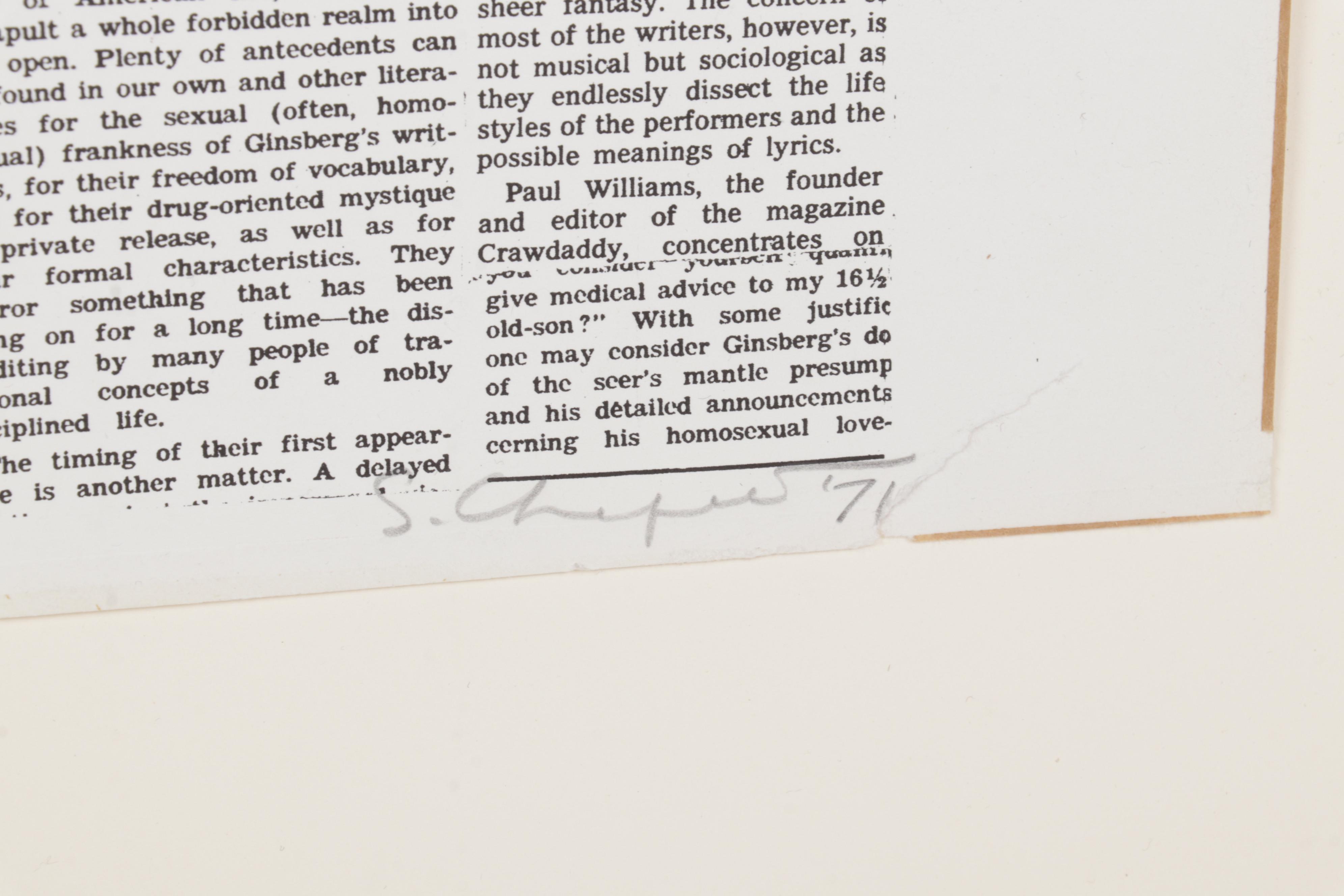 Sidney Chafetz Mixed Media Print "I Hear America Singing (The Guru Comes), 1971