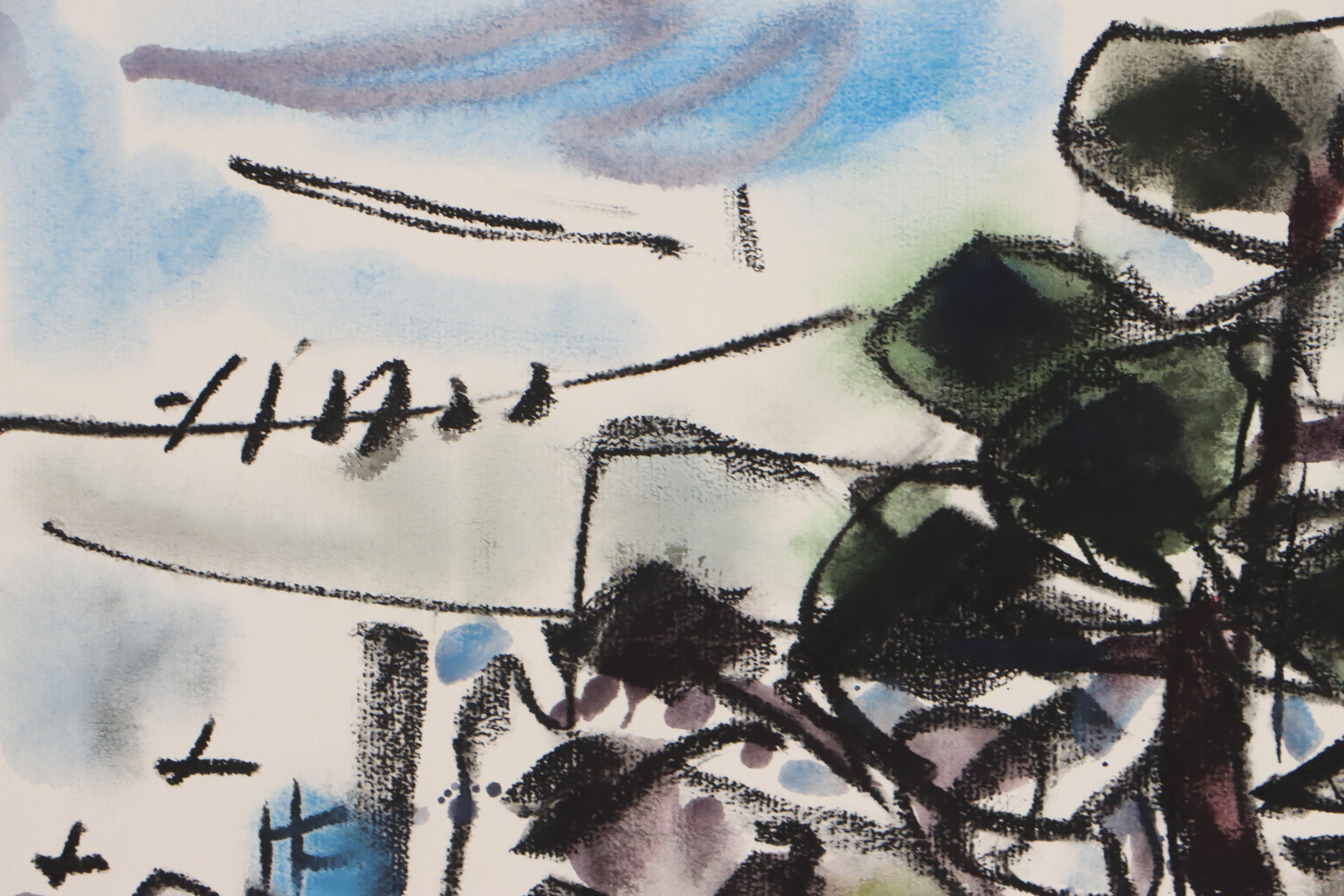 Jack Meanwell Landscape Mixed Media Painting